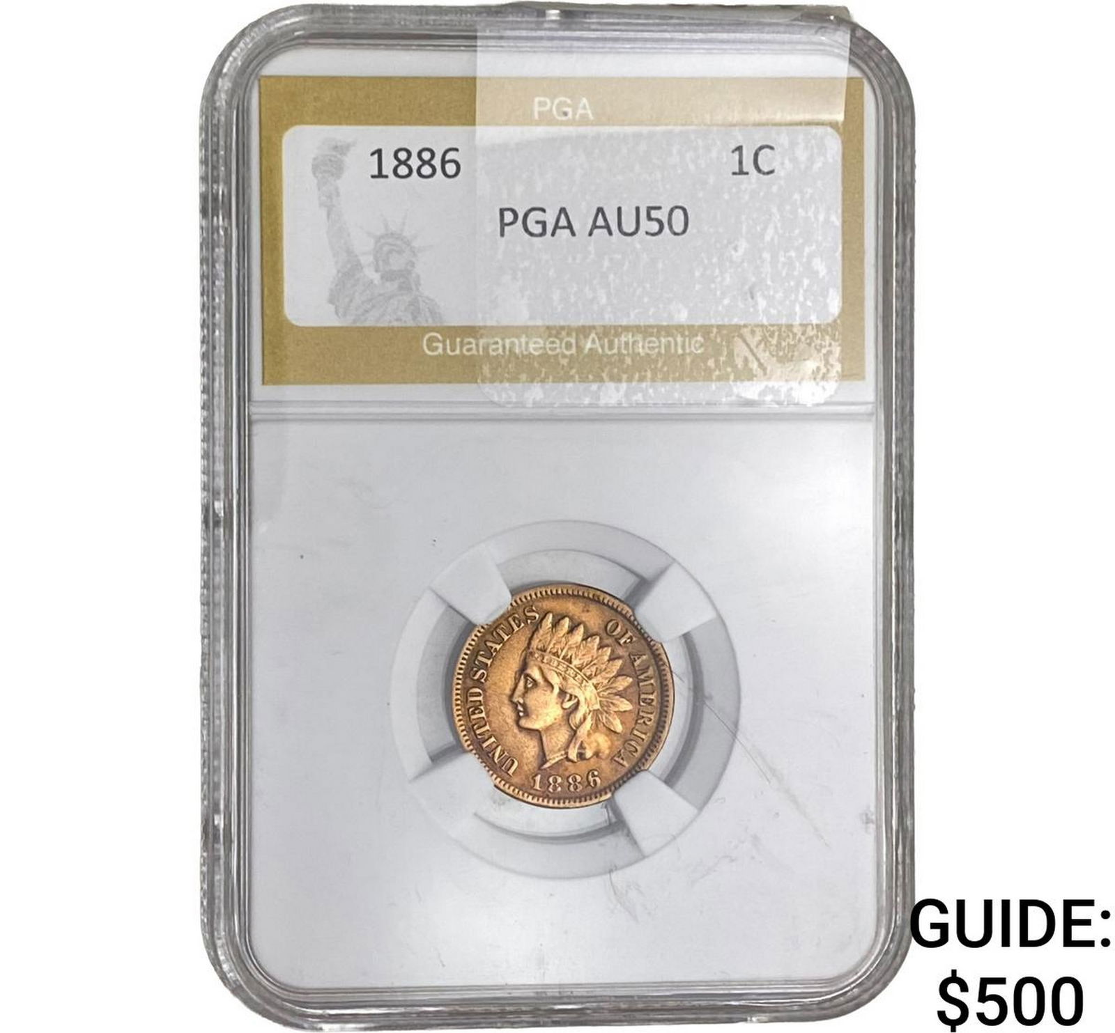 1886 Indian Head Cent PGA AUAU50: 1886 Indian Head Cent PGA AUAU50