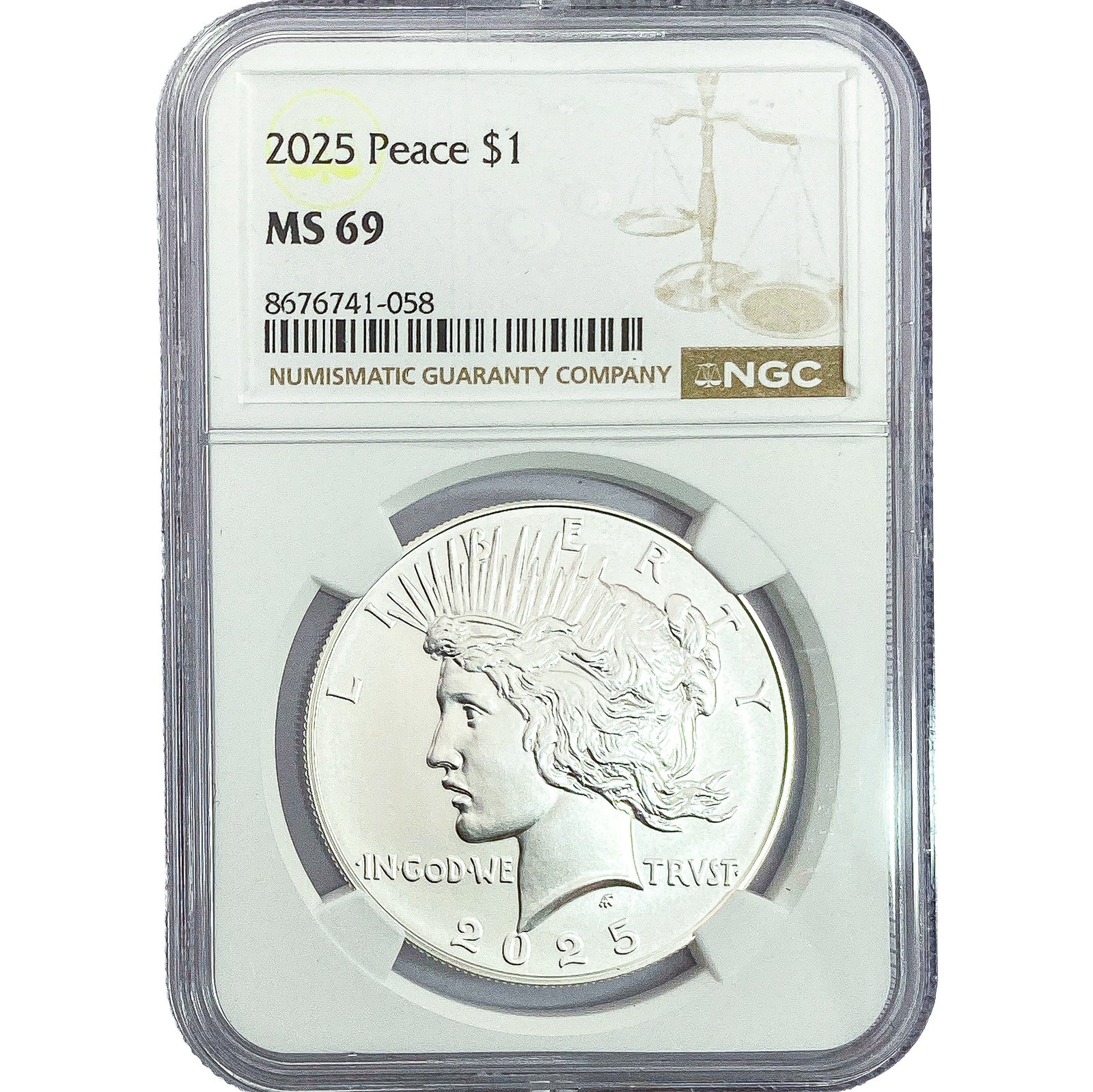 2025 Silver Peace Dollar NGC MS69 (1 of 2)
