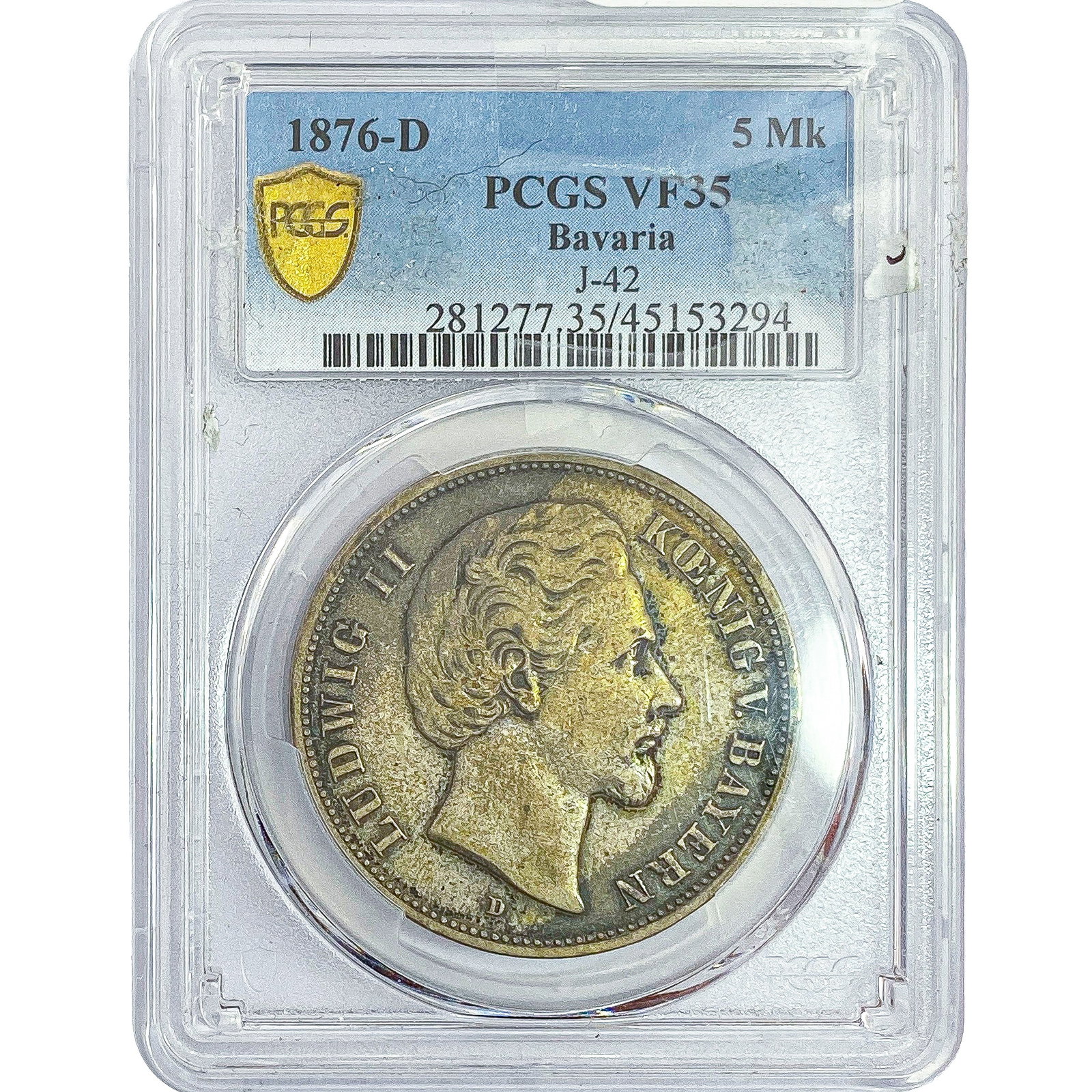 1876-D 5Mk Bavaria PCGS VF35 (1 of 2)