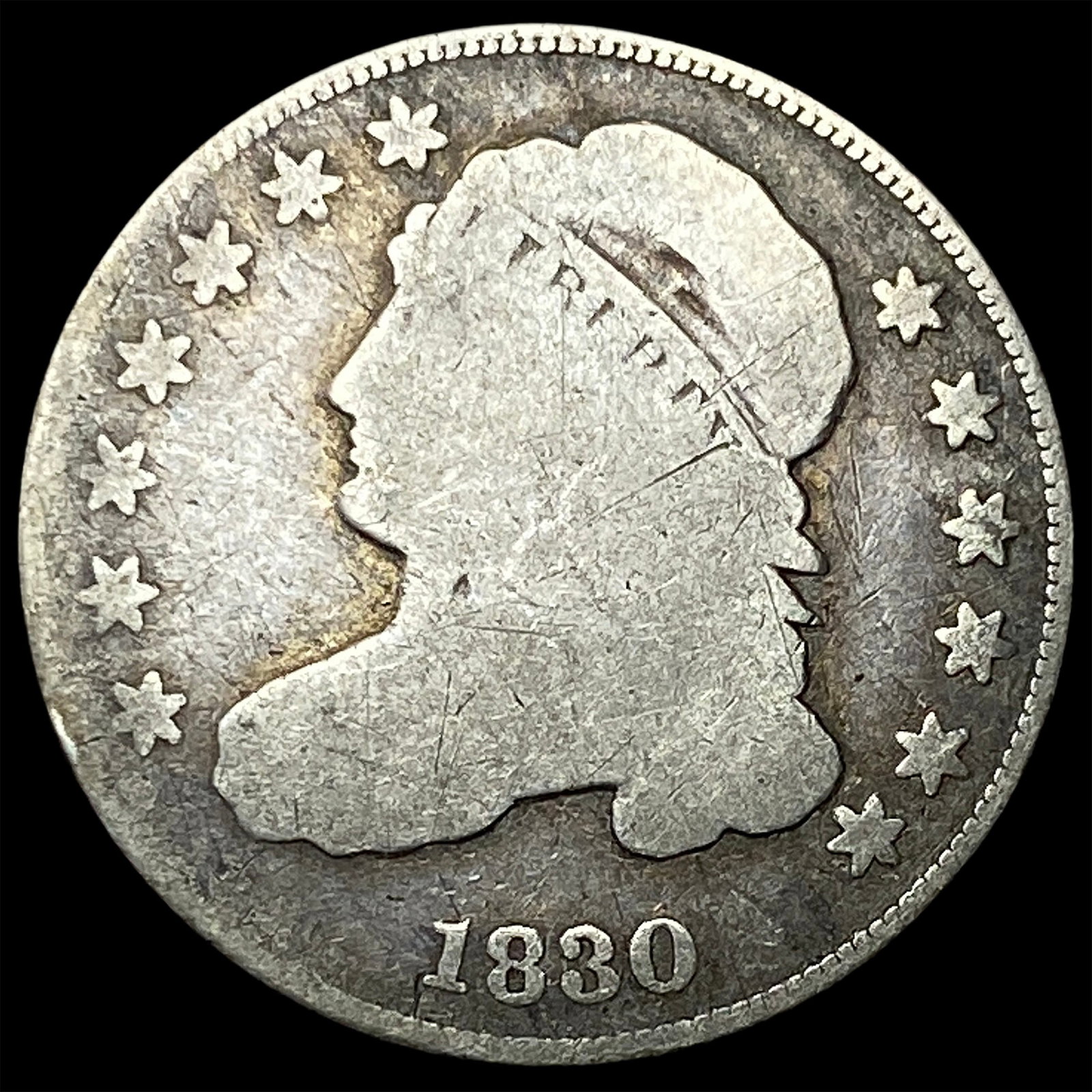 1830 Capped Bust Dime NICELY CIRCULATED: 1830 Capped Bust Dime NICELY CIRCULATED
