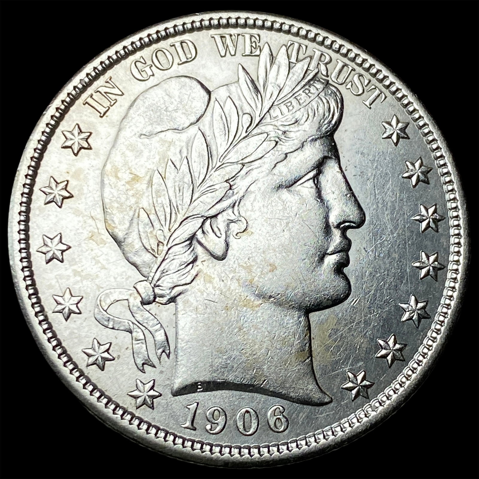1906-D Silver Barber Half Dollar CLOSELY UNCIRCULATED: 1906-D Silver Barber Half Dollar CLOSELY UNCIRCULATED