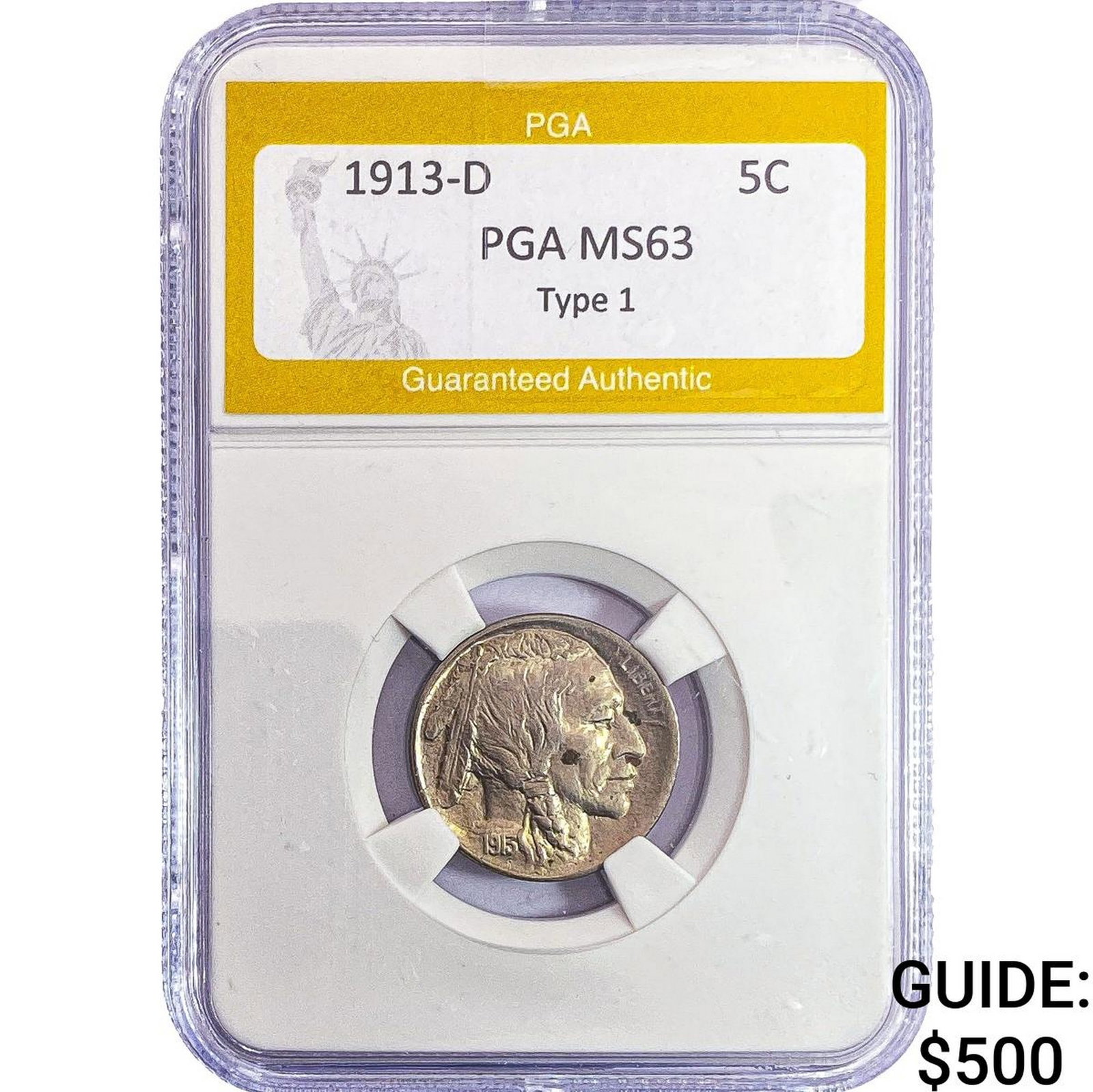 1913-D Buffalo Nickel PGA MS63 Type 1 (1 of 2)