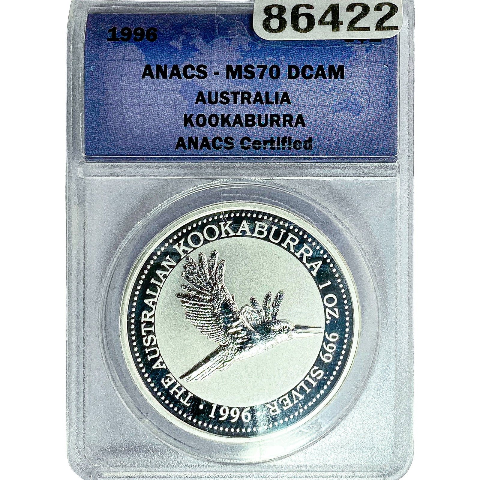 1996 $1 Sliver Australia Kookaburra ANACS MS70 DCAM (1 of 2)