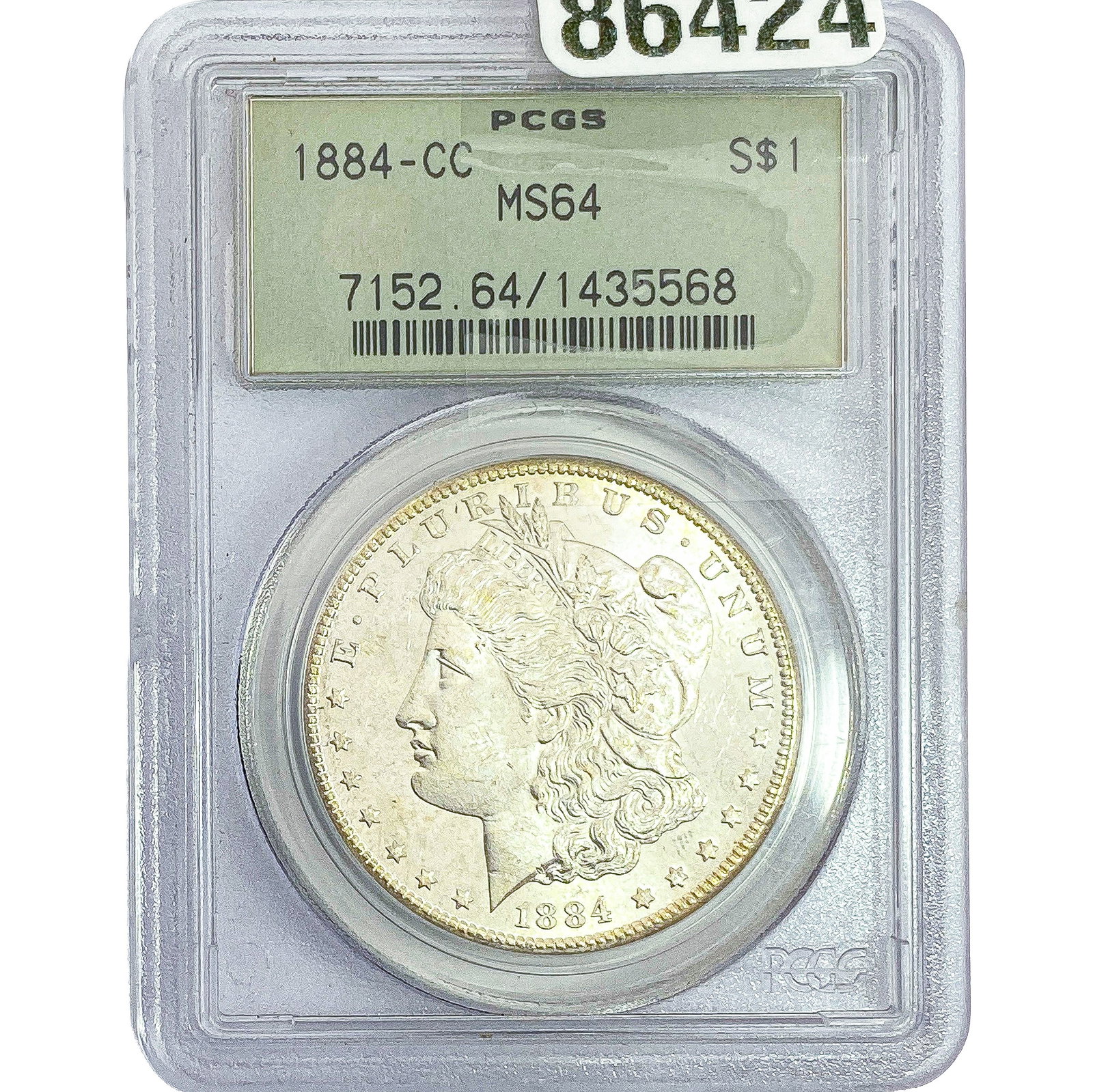 1884-CC Morgan Silver Dollar PCGS MS64: 1884-CC Morgan Silver Dollar PCGS MS64
