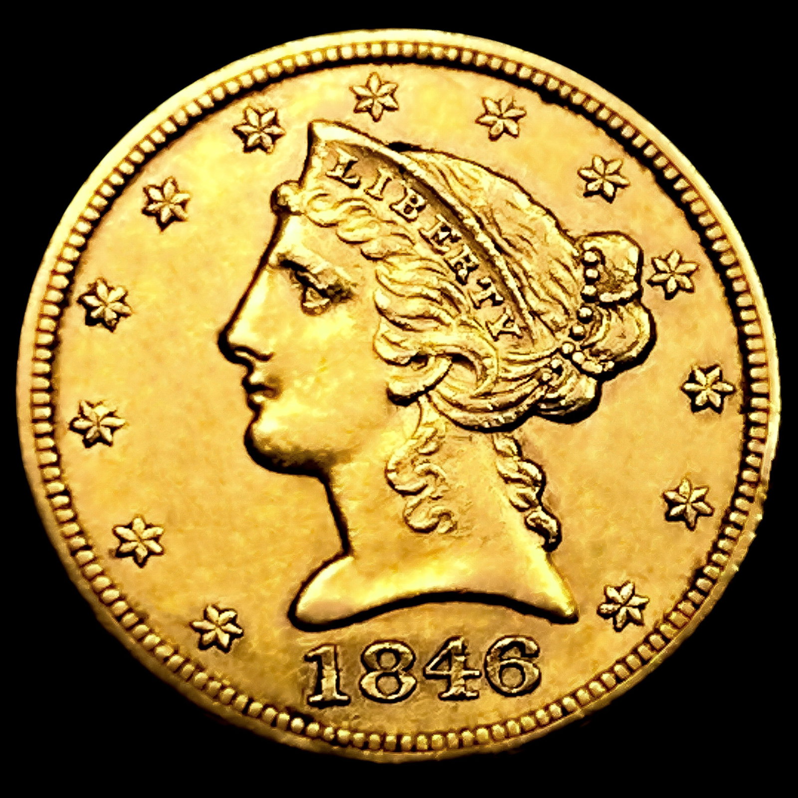 1846 $5 Gold Half Eagle (1 of 2)
