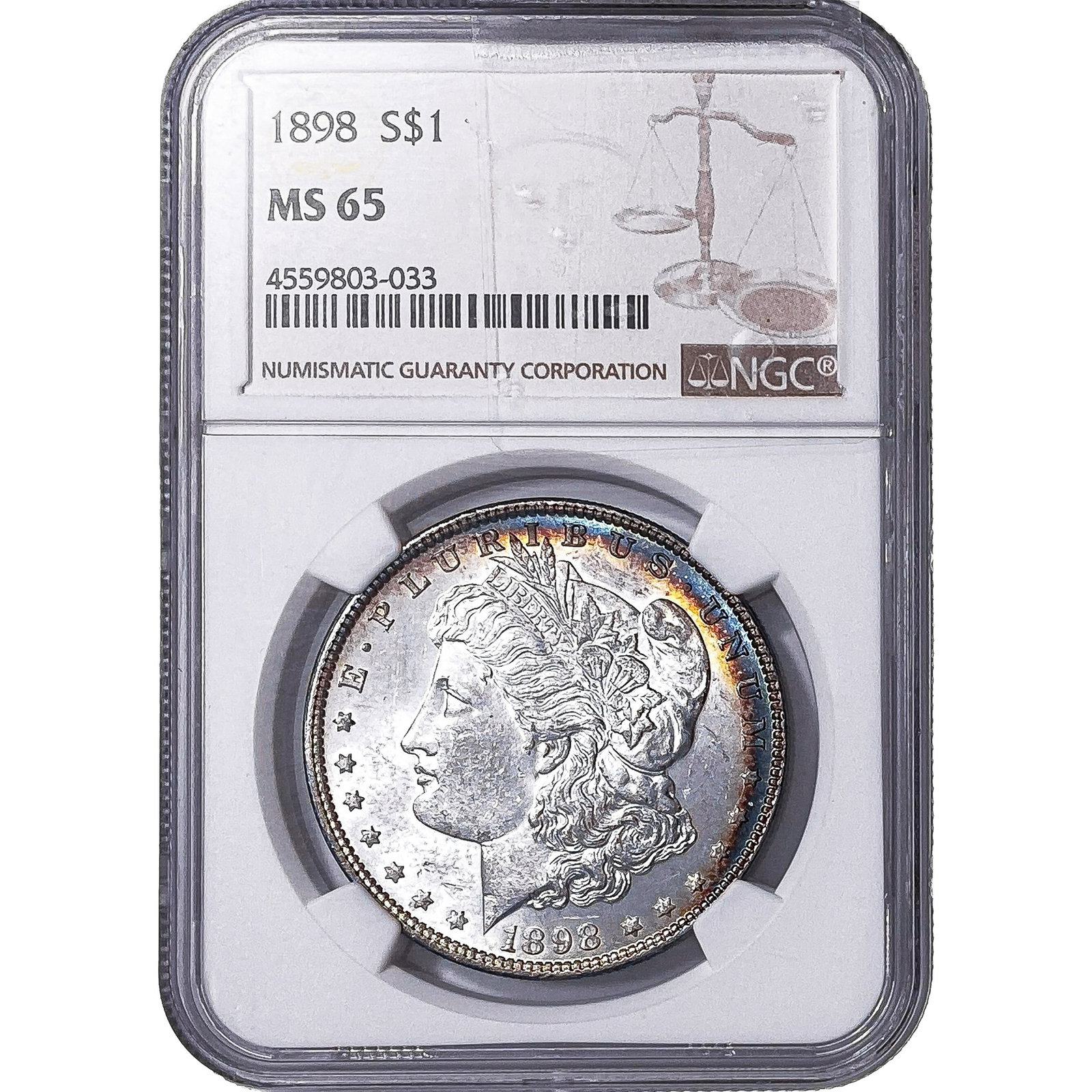1898 Morgan Silver Dollar NGC MS65: 1898 Morgan Silver Dollar NGC MS65