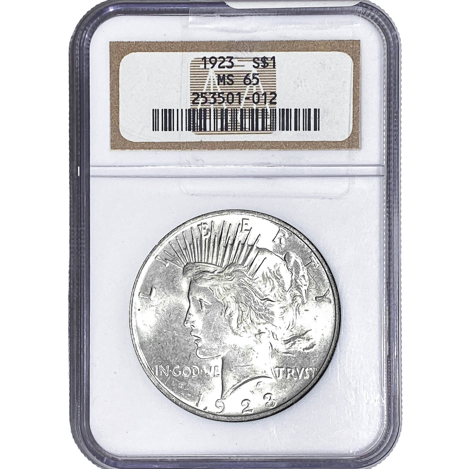 1923 Silver Peace Dollar NGC MS65: 1923 Silver Peace Dollar NGC MS65