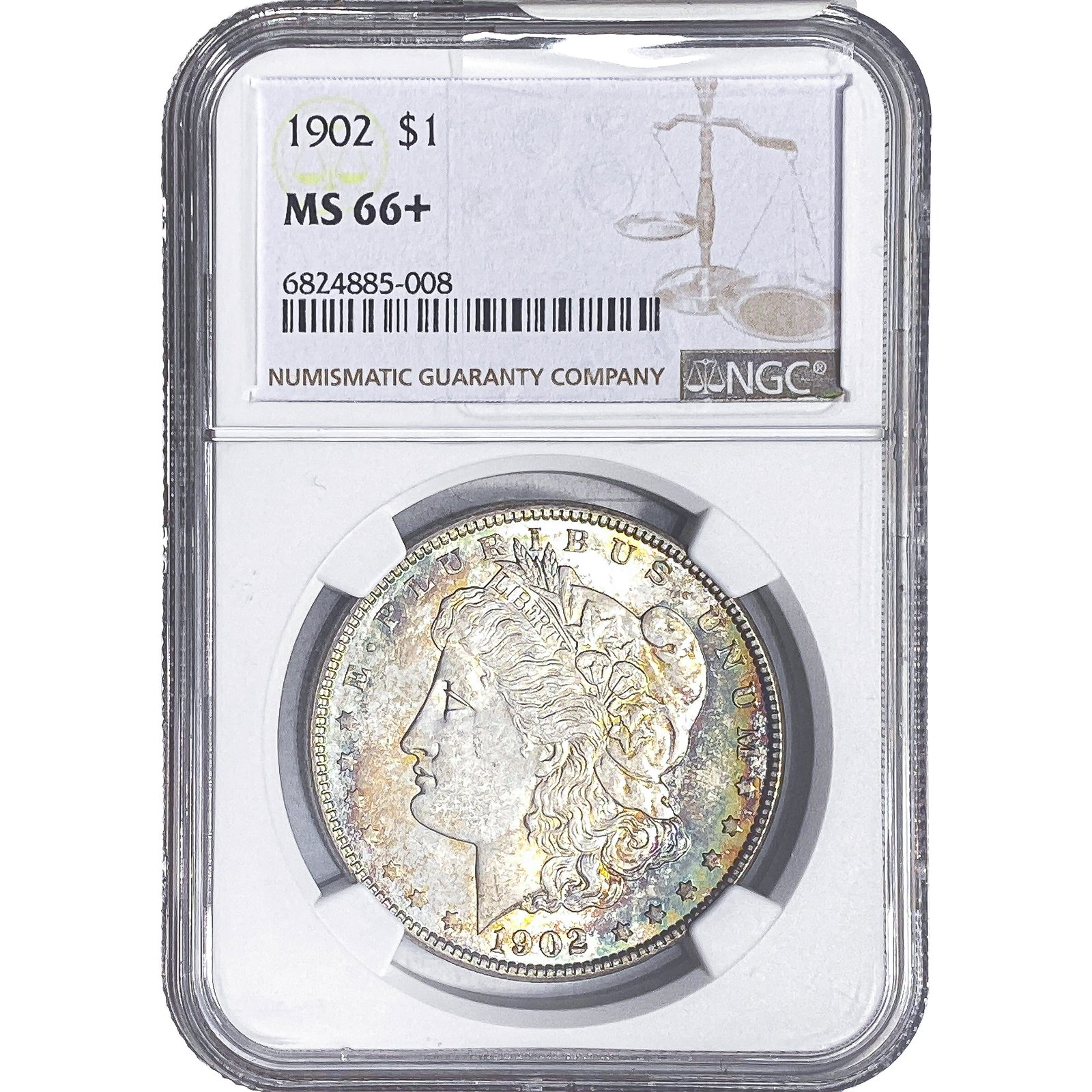 1902 Morgan Silver Dollar NGC MS66+: 1902 Morgan Silver Dollar NGC MS66+