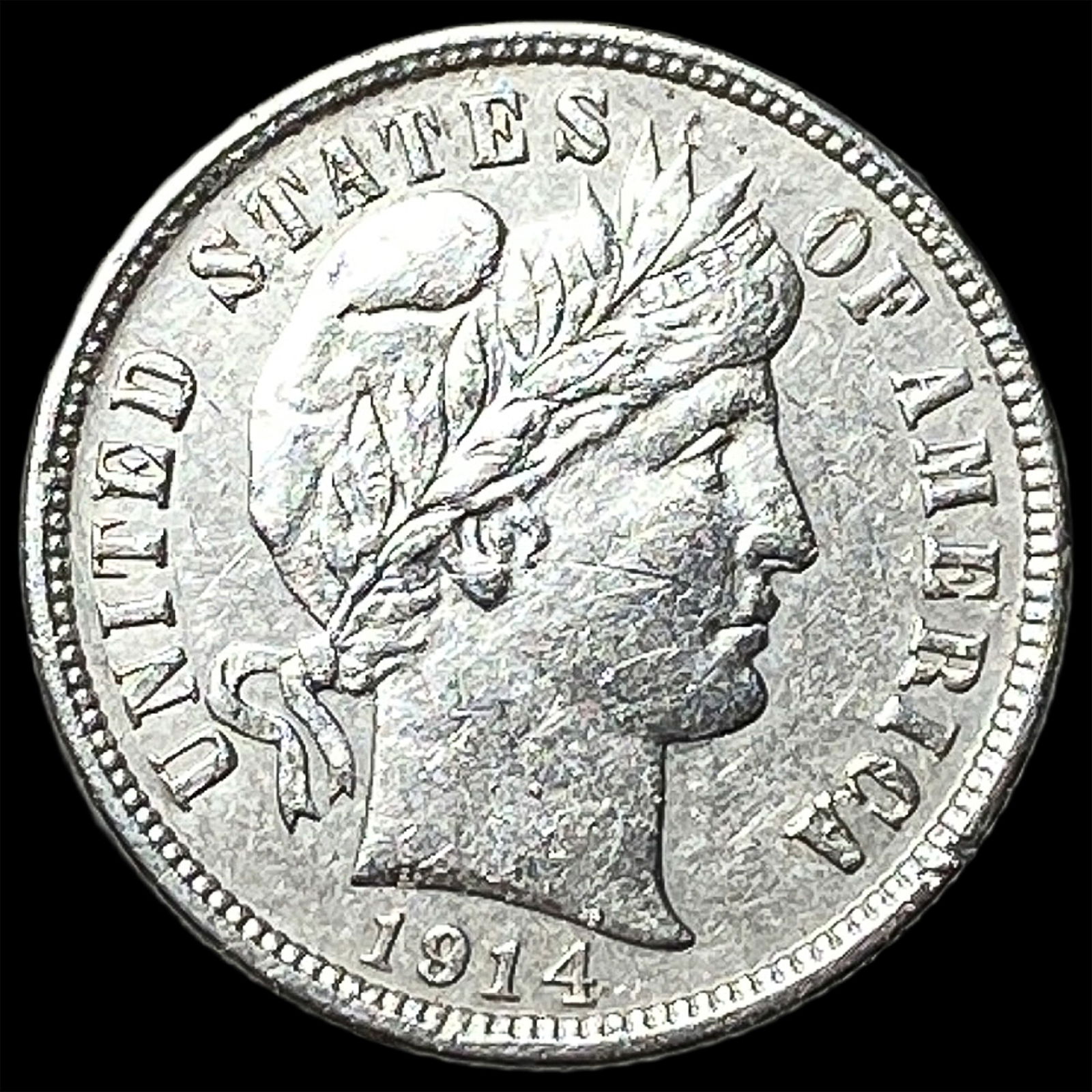 1914-D Silver Barber Dime CLOSELY UNCIRCULATED: 1914-D Silver Barber Dime CLOSELY UNCIRCULATED