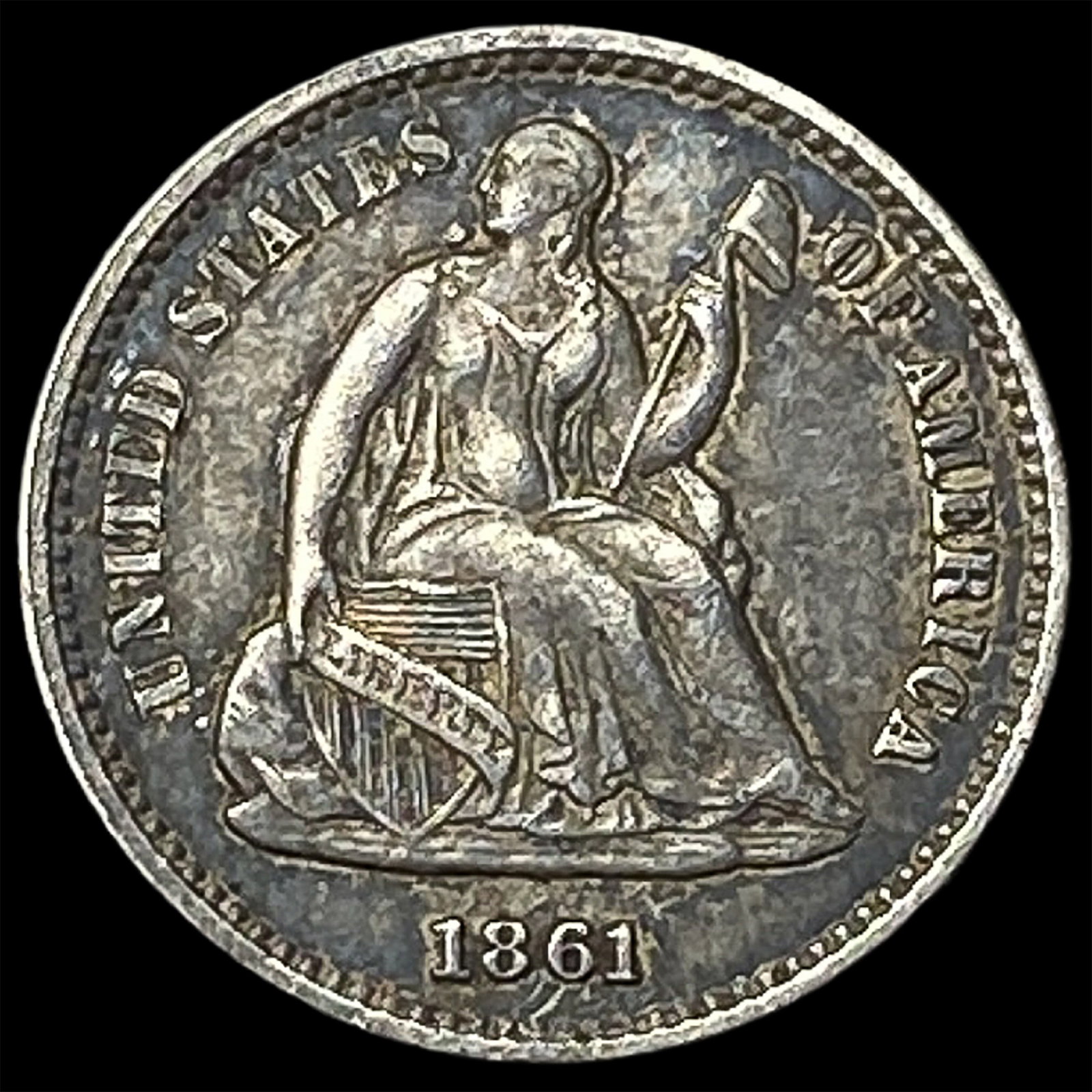 1861 Silver Half Dime CLOSELY UNCIRCULATED: 1861 Silver Half Dime CLOSELY UNCIRCULATED