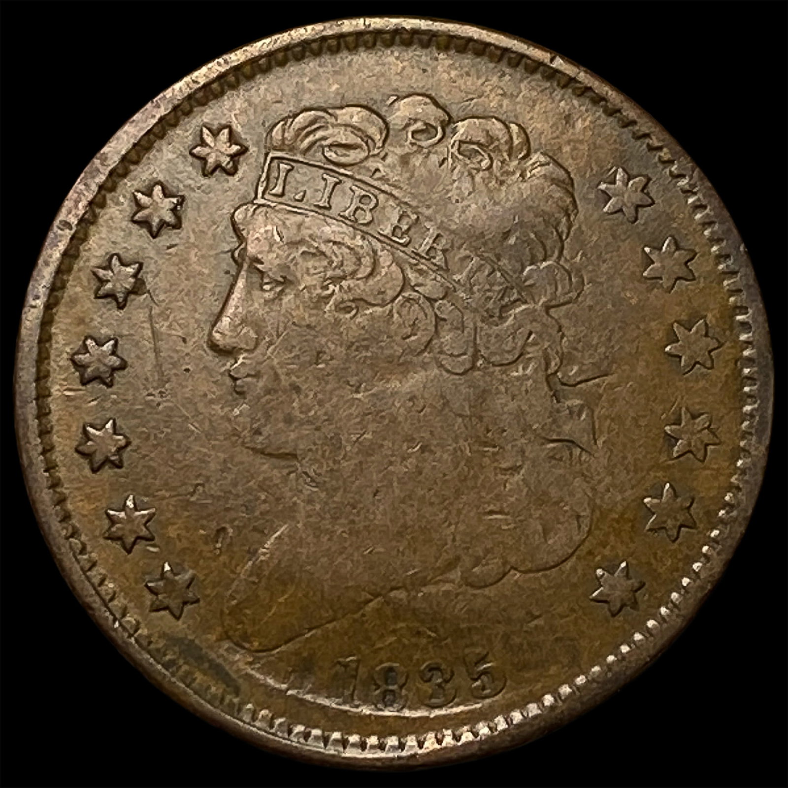 1835 Classic Head Half Cent NICELY CIRCULATED: 1835 Classic Head Half Cent NICELY CIRCULATED