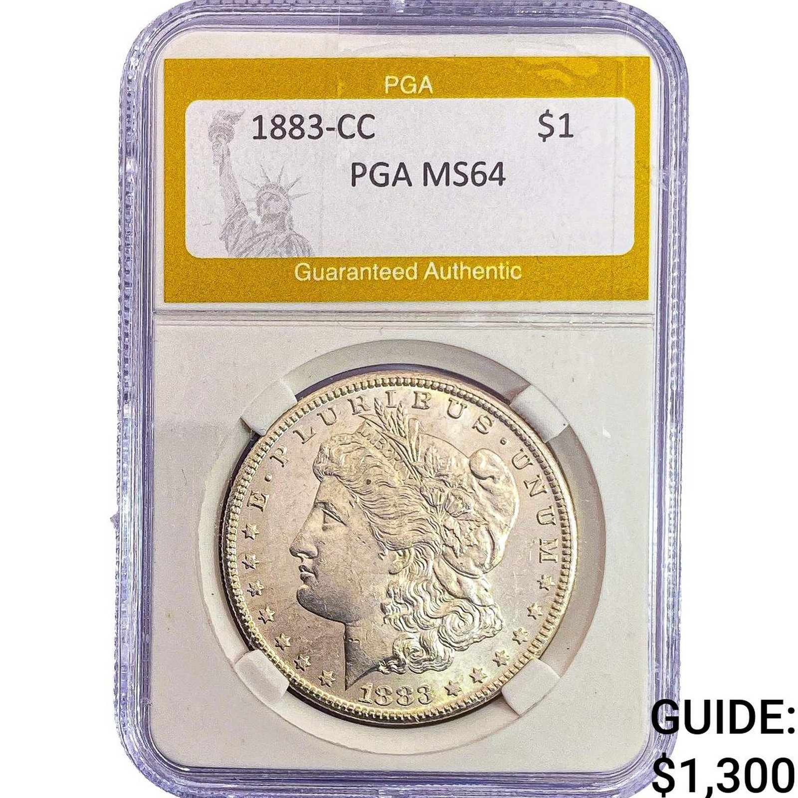 1883-CC Morgan Silver Dollar PGA MS64: 1883-CC Morgan Silver Dollar PGA MS64