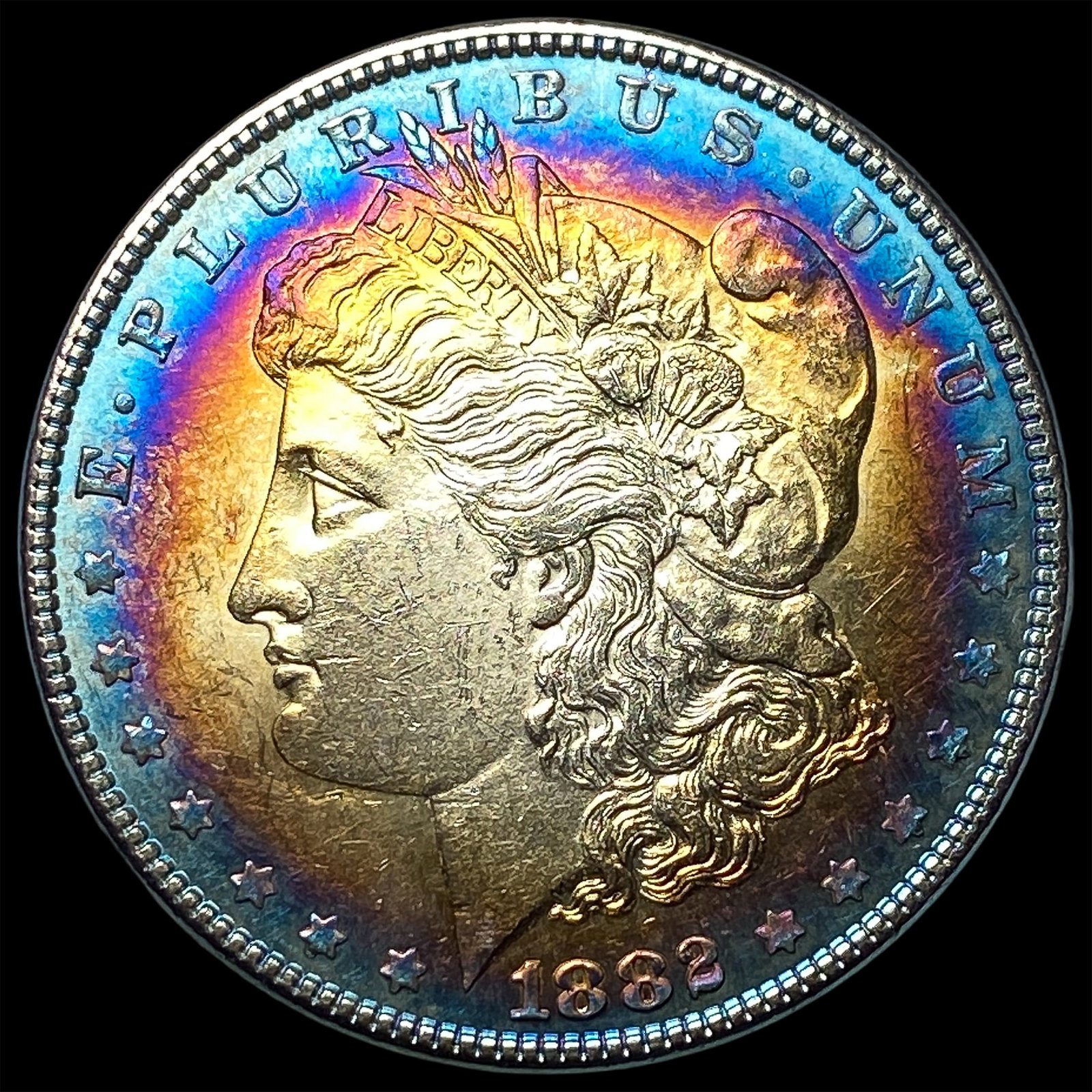1882 Toned Morgan Silver Dollar UNCIRCULATED: 1882 Toned Morgan Silver Dollar UNCIRCULATED