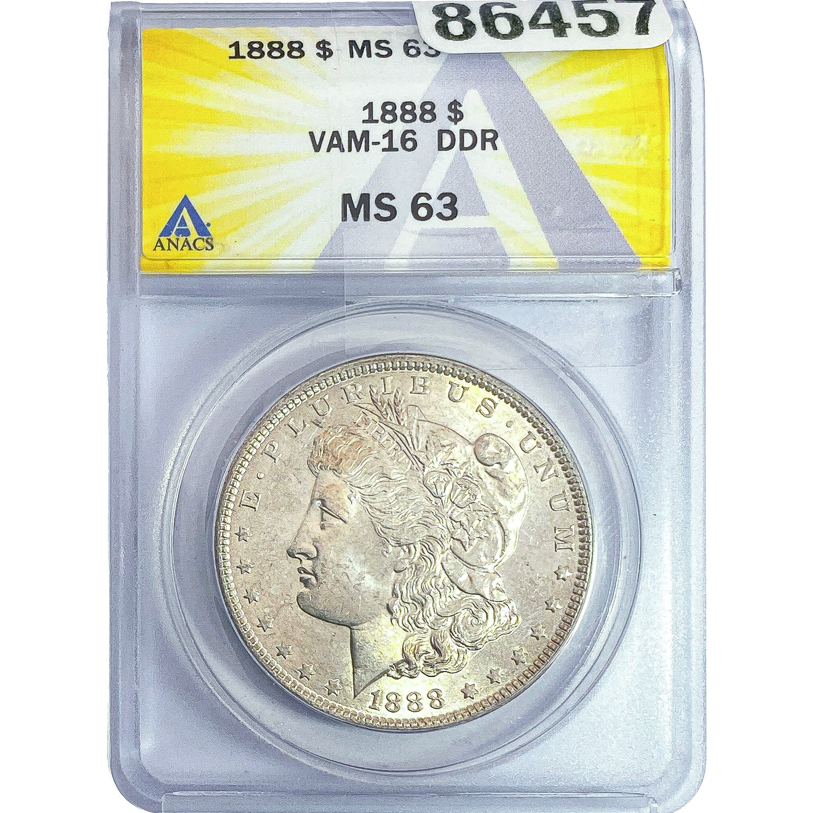 1888 Morgan Silver Dollar ANACS MS63 VAM-16 DDR: 1888 Morgan Silver Dollar ANACS MS63 VAM-16 DDR