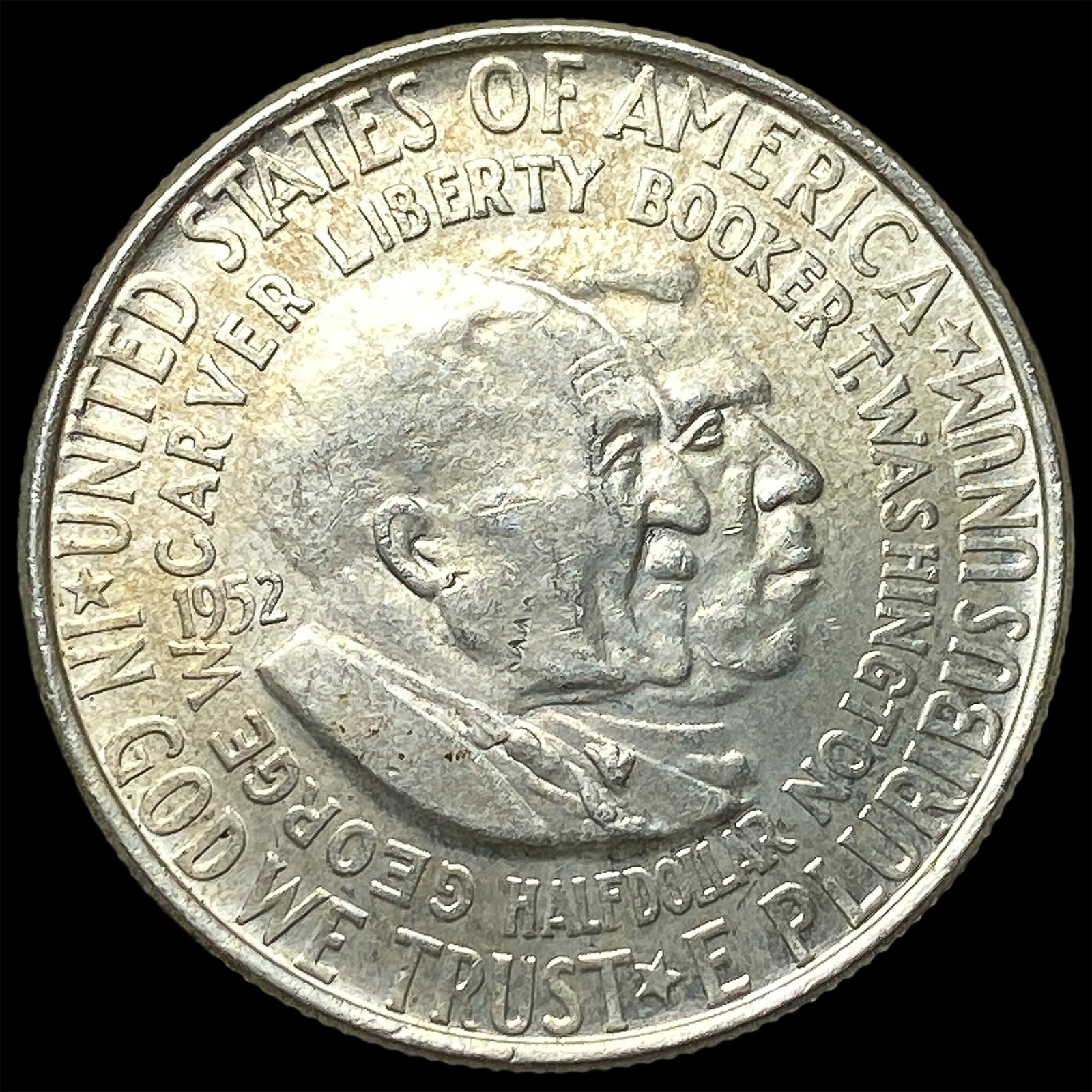 1952 Silver Half Dollar Booker T. Washington-Carver UNCIRCULATED: 1952 Silver Half Dollar Booker T. Washington-Carver UNCIRCULATED