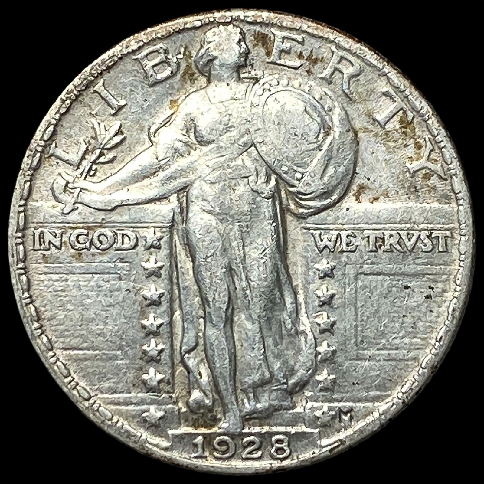 1928-S Silver Standing Liberty Quarter NEARLY UNCIRCULATED: 1928-S Silver Standing Liberty Quarter NEARLY UNCIRCULATED