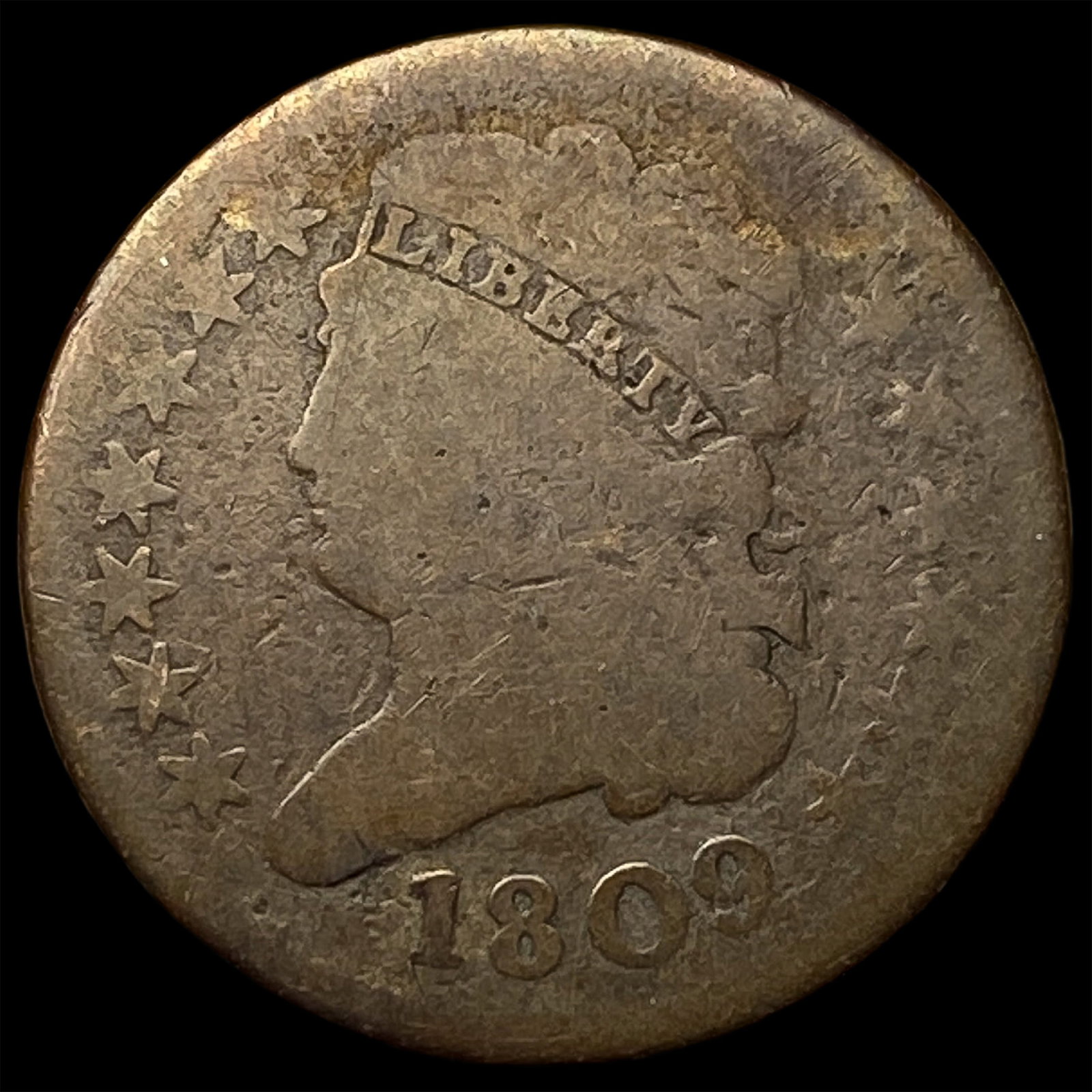 1809 Classic Head Half Cent NICELY CIRCULATED: 1809 Classic Head Half Cent NICELY CIRCULATED