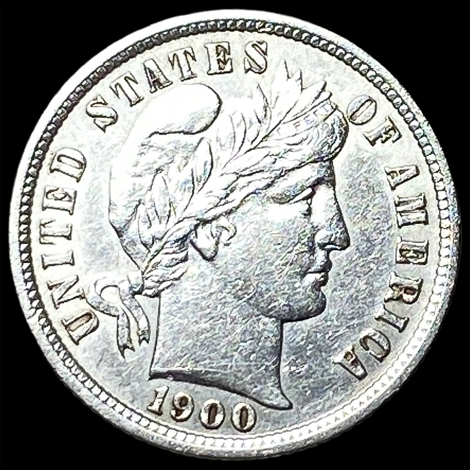 1900-S Silver Barber Dime CLOSELY UNCIRCULATED: 1900-S Silver Barber Dime CLOSELY UNCIRCULATED