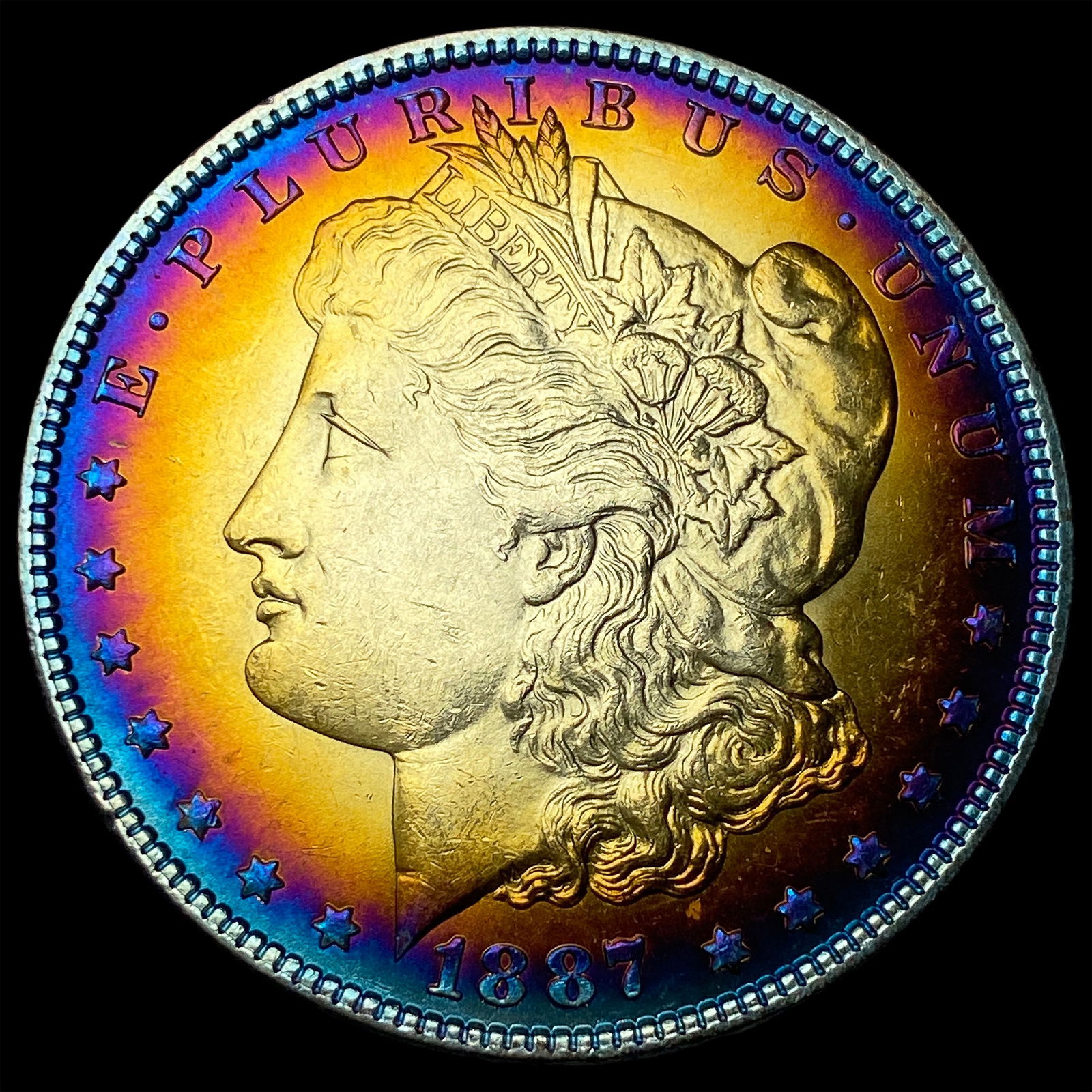 1887 Toned Morgan Silver Dollar UNCIRCULATED: 1887 Toned Morgan Silver Dollar UNCIRCULATED