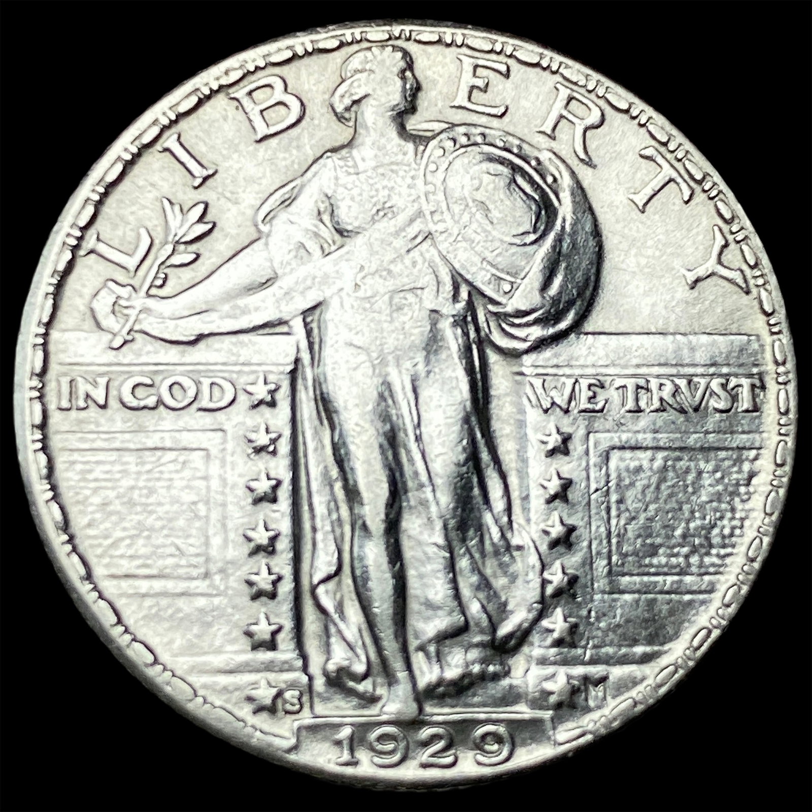 1929-S Silver Standing Liberty Quarter CLOSELY UNCIRCULATED: 1929-S Silver Standing Liberty Quarter CLOSELY UNCIRCULATED