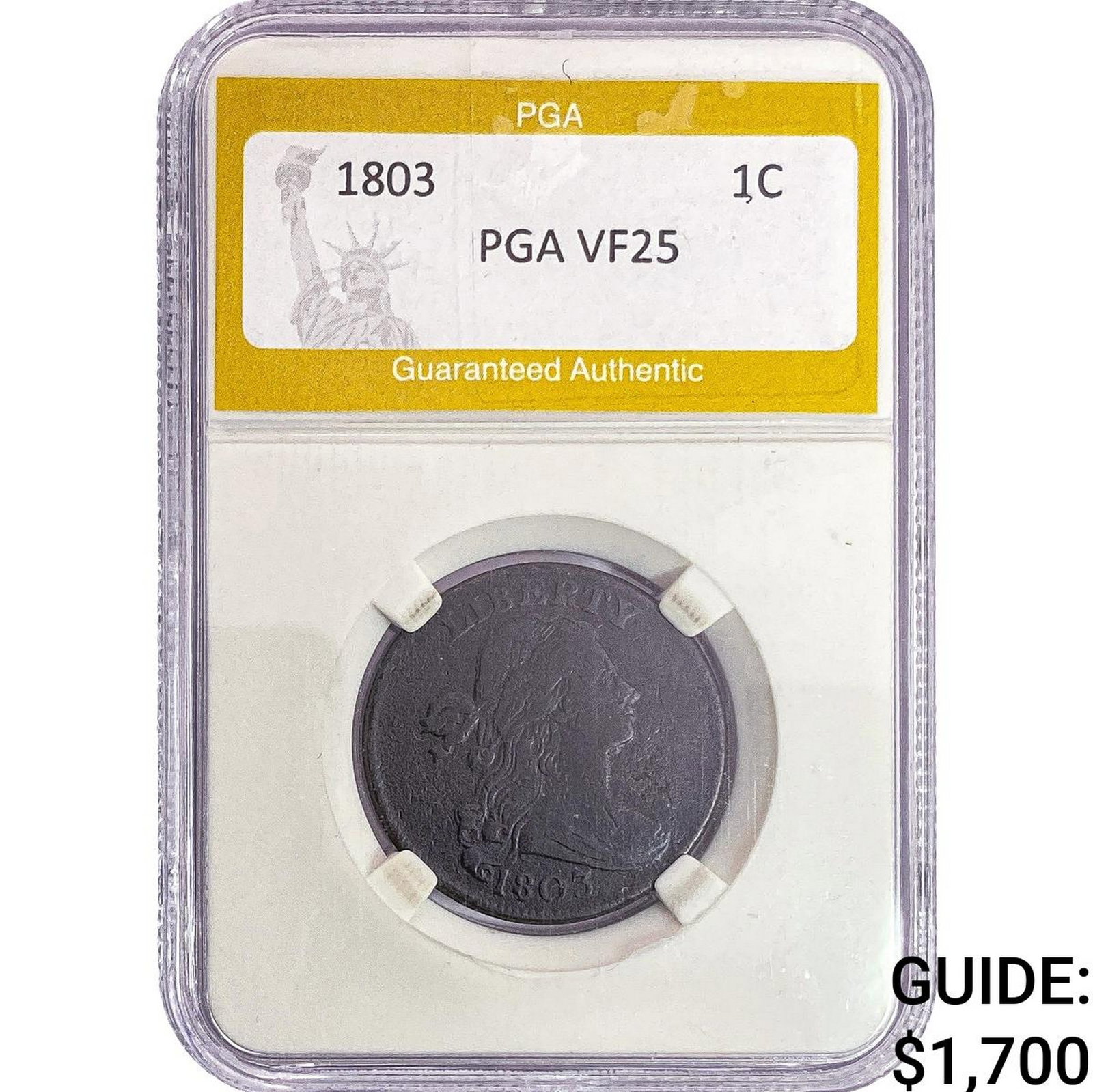 1803 Draped Bust Large Cent PGA VF25: 1803 Draped Bust Large Cent PGA VF25