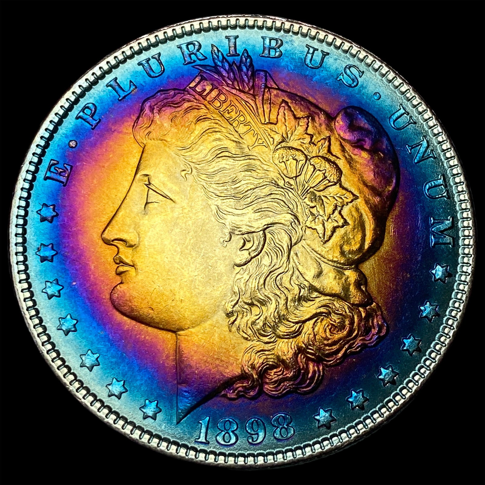 1898 Toned Morgan Silver Dollar UNCIRCULATED: 1898 Toned Morgan Silver Dollar UNCIRCULATED