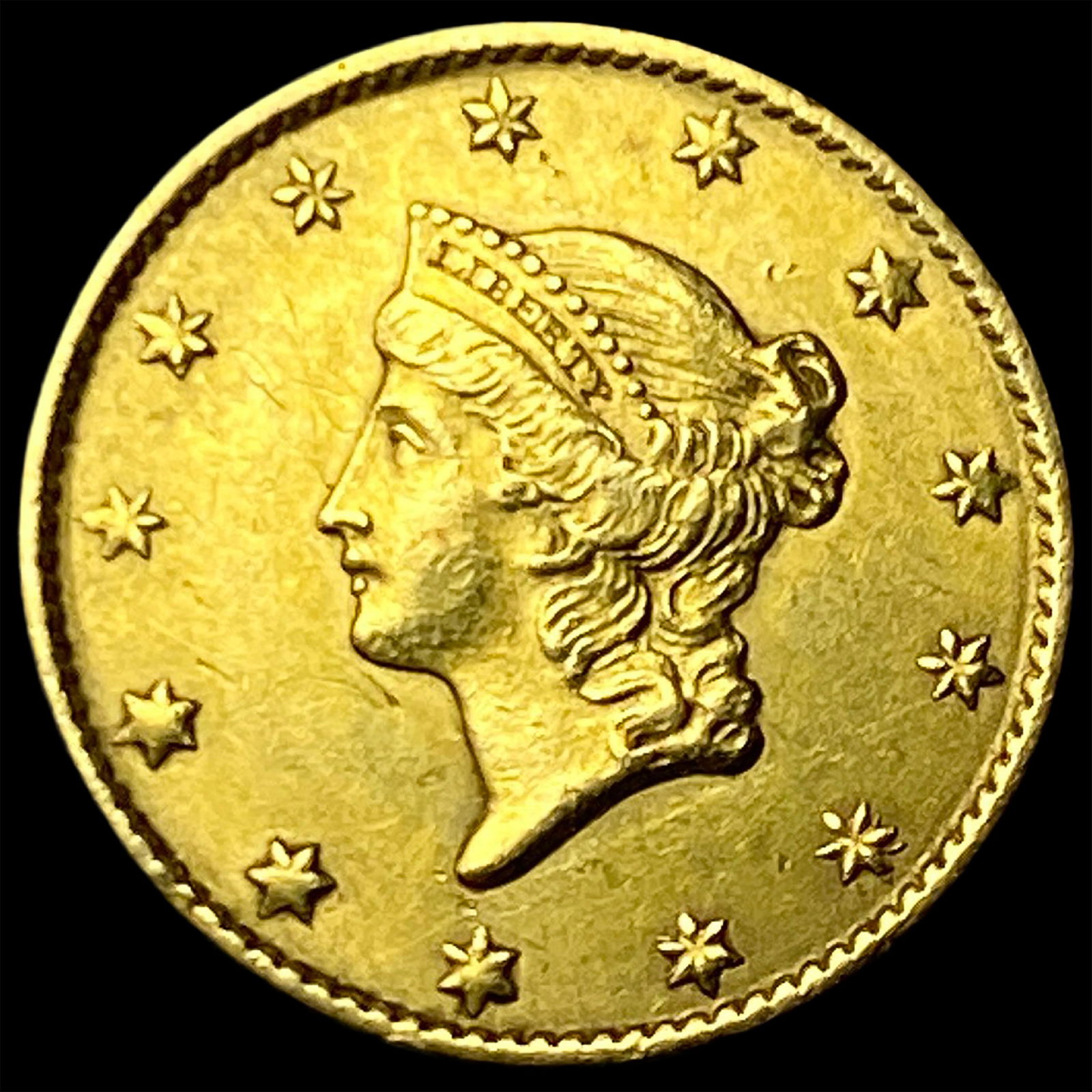 1849 Gold $1 Type 1 Liberty Head CLOSELY UNCIRCULATED: 1849 Gold $1 Type 1 Liberty Head CLOSELY UNCIRCULATED