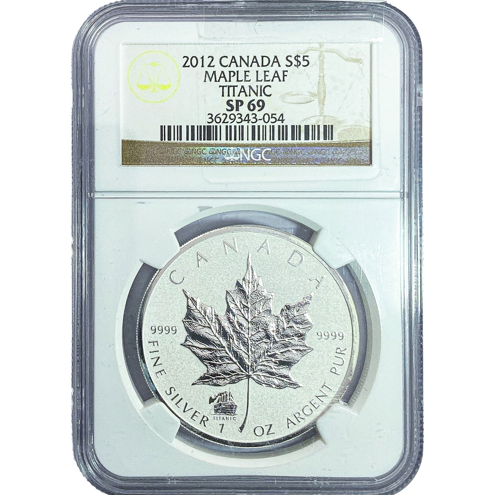 2012 $5 Sliver Canada Maple Leaf NGC SP69: 2012 $5 Sliver Canada Maple Leaf NGC SP69
