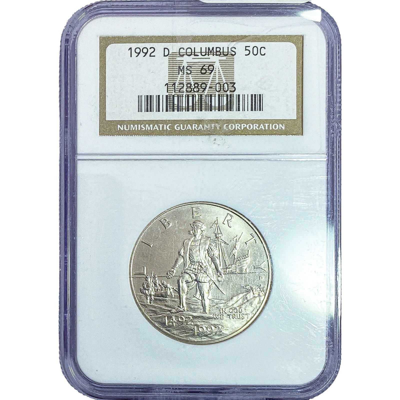 1922-D 50C Columbus NGC MS69: 1922-D 50C Columbus NGC MS69