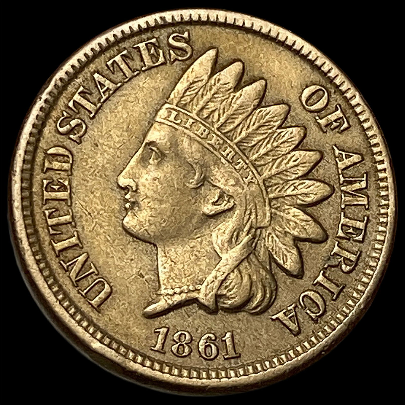 1861 Indian Head Cent CLOSELY UNCIRCULATED: 1861 Indian Head Cent CLOSELY UNCIRCULATED