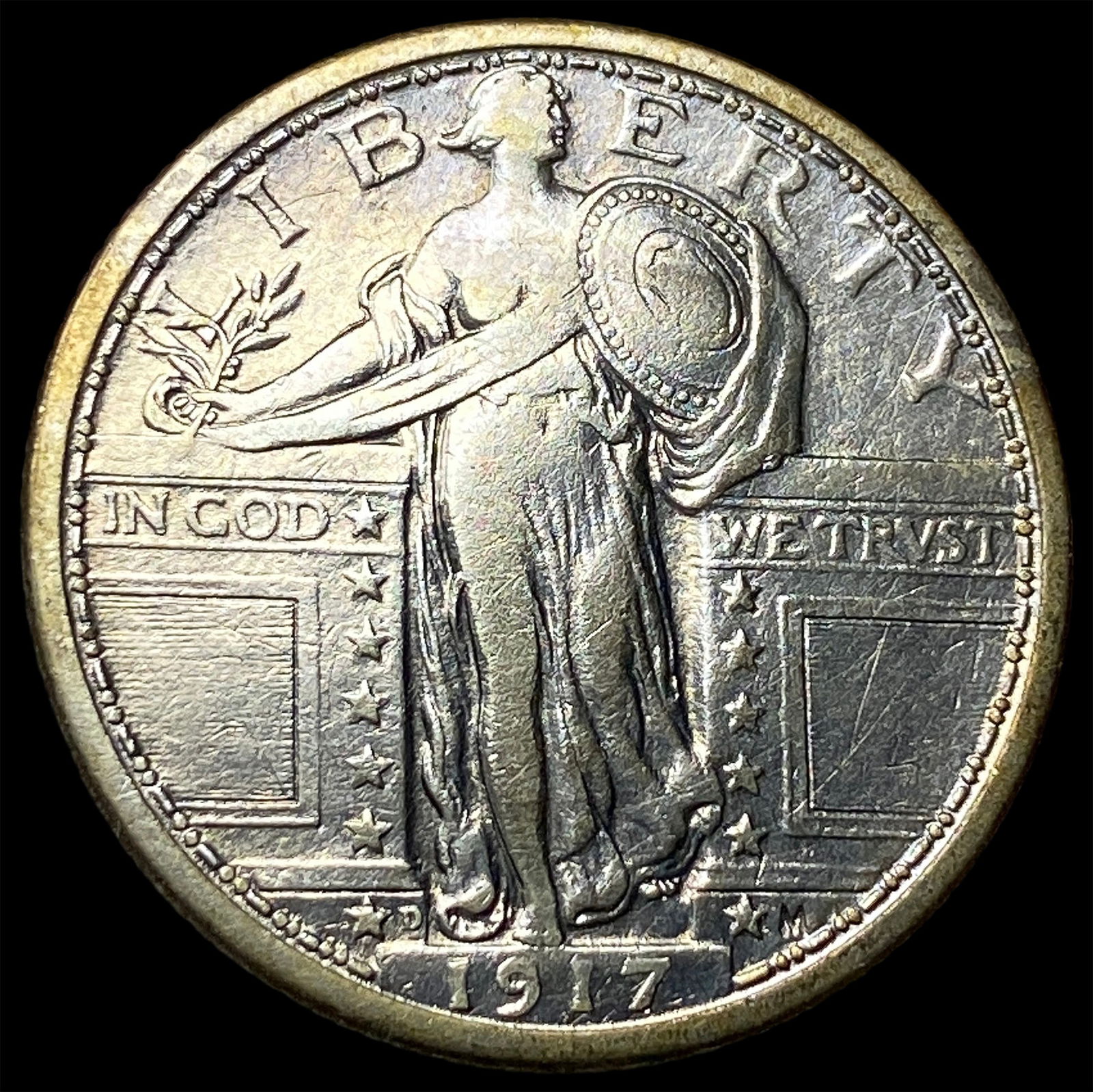 1917-D Type 1 Standing Liberty Quarter ABOUT UNCIRCULATED (1 of 2)