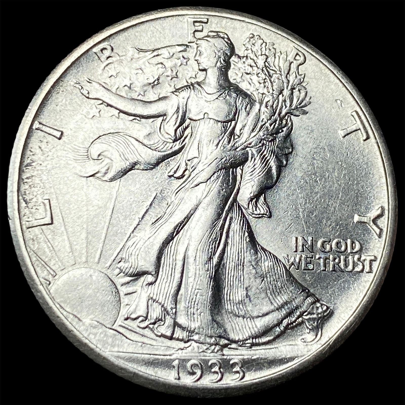 1933-S Silver Walking Liberty Half Dollar UNCIRCULATED: 1933-S Silver Walking Liberty Half Dollar UNCIRCULATED