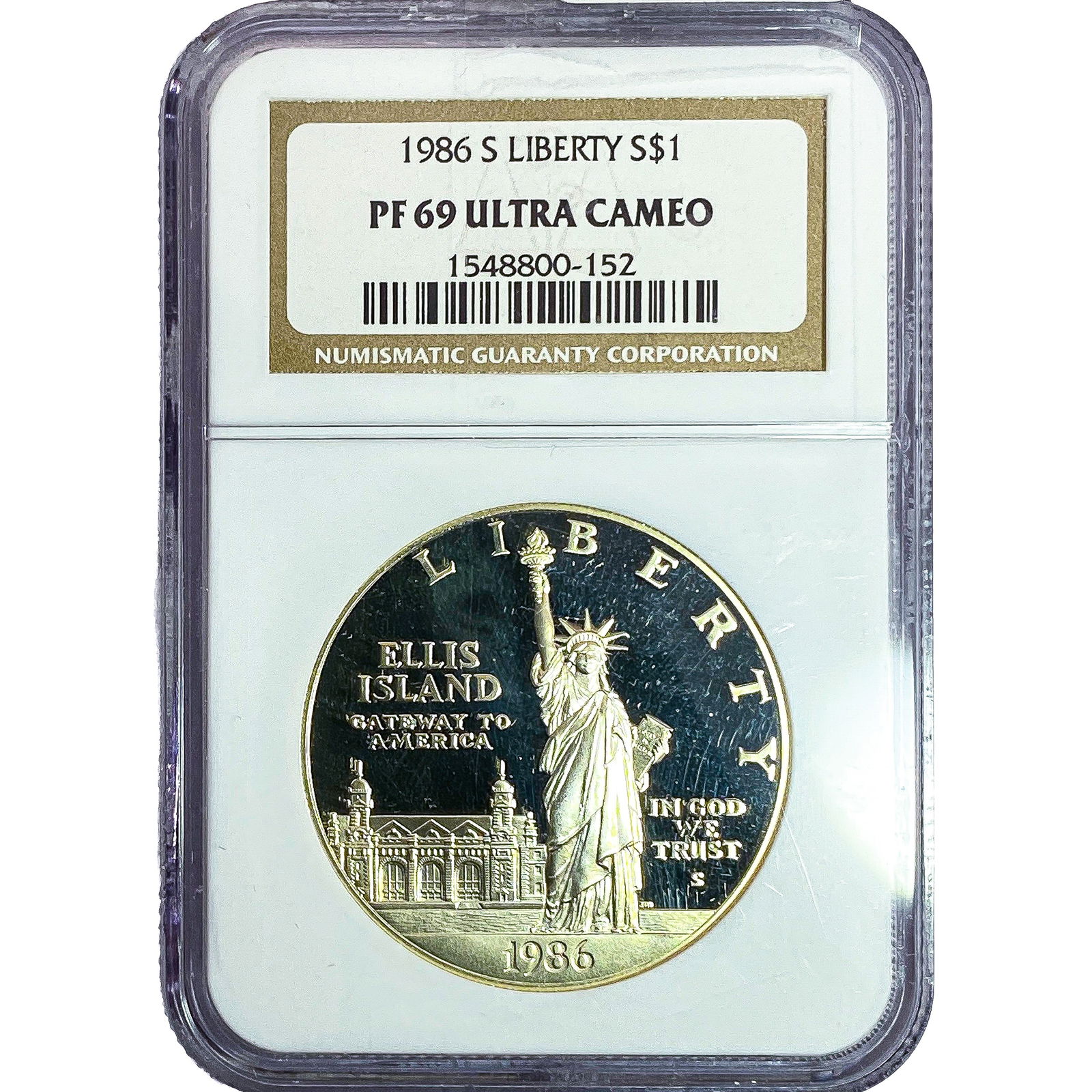 1986-S $1 Sliver Liberty NGC PF69 Ultra Cameo: 1986-S $1 Sliver Liberty NGC PF69 Ultra Cameo