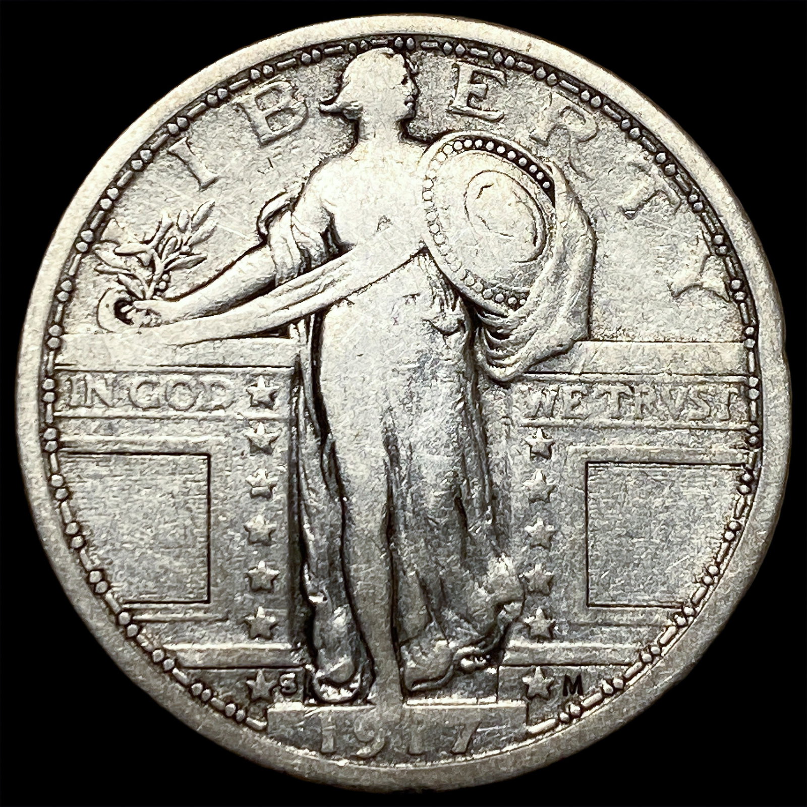 1917-S Type 1 Standing Liberty Quarter LIGHTLY CIRCULATED: 1917-S Type 1 Standing Liberty Quarter LIGHTLY CIRCULATED