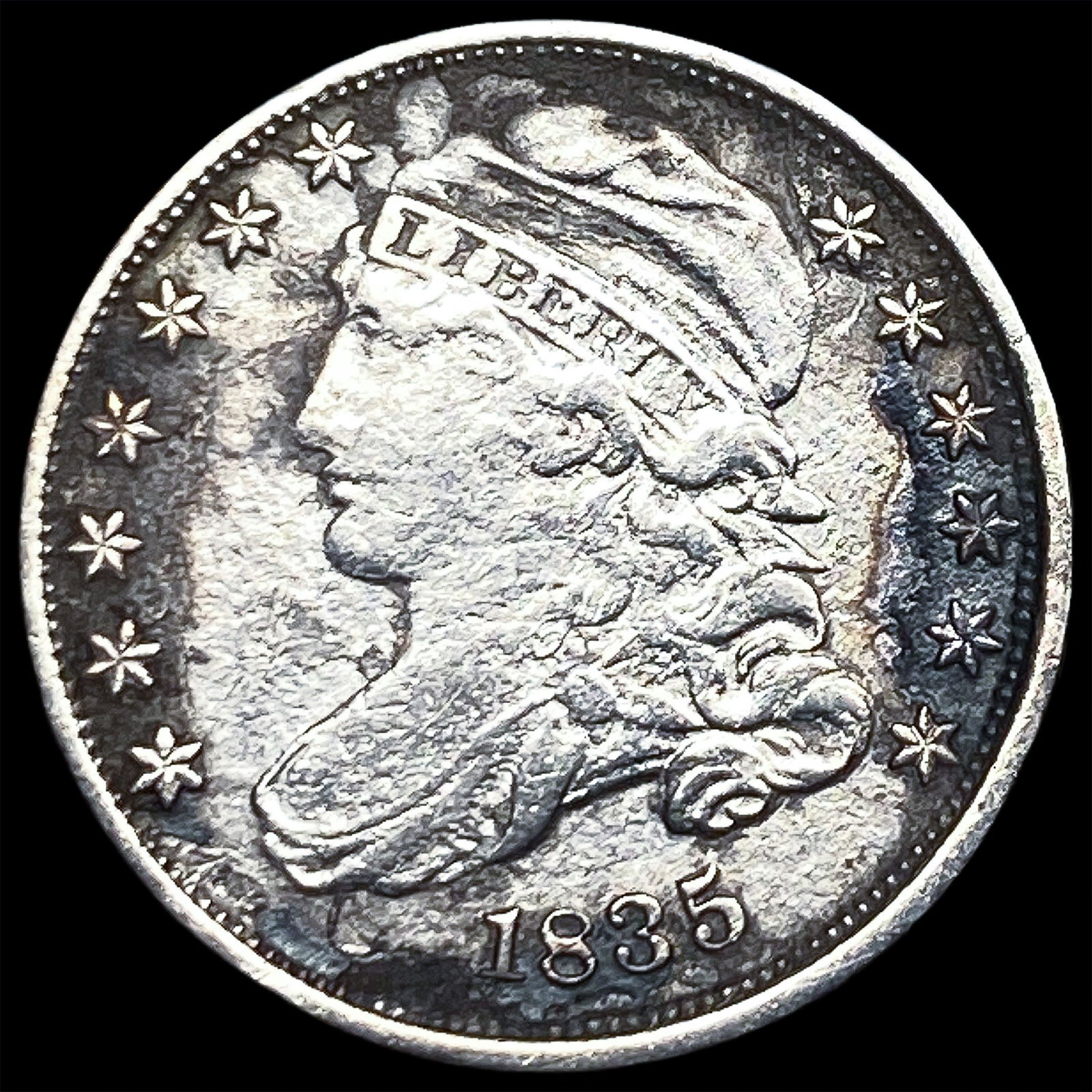 1835 Silver Capped Bust Dime ABOUT UNCIRCULATED: 1835 Silver Capped Bust Dime ABOUT UNCIRCULATED