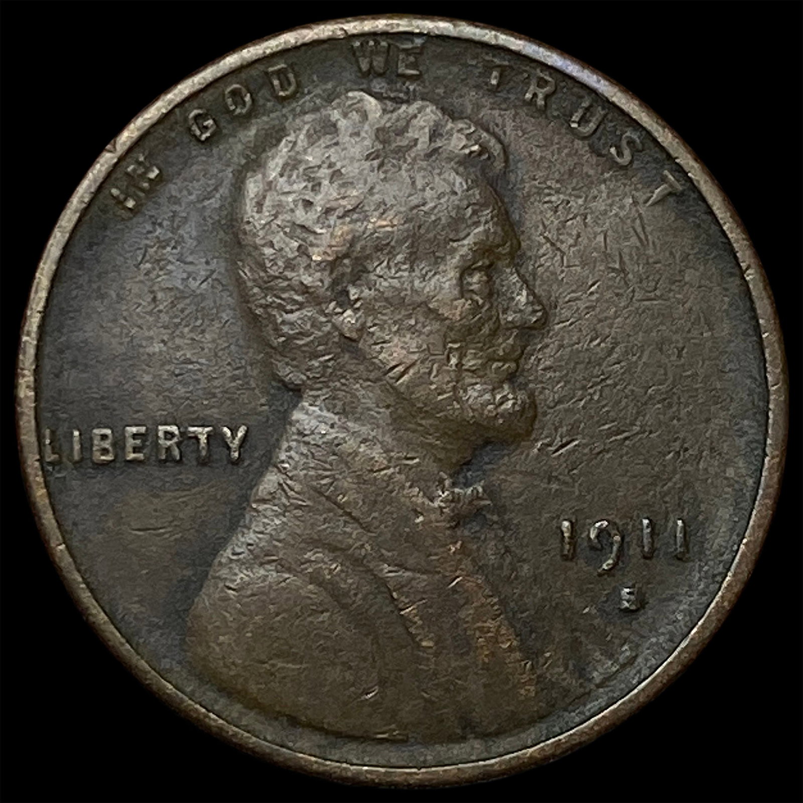 1911-S Lincoln Wheat Cent NEARLY UNCIRCULATED: 1911-S Lincoln Wheat Cent NEARLY UNCIRCULATED