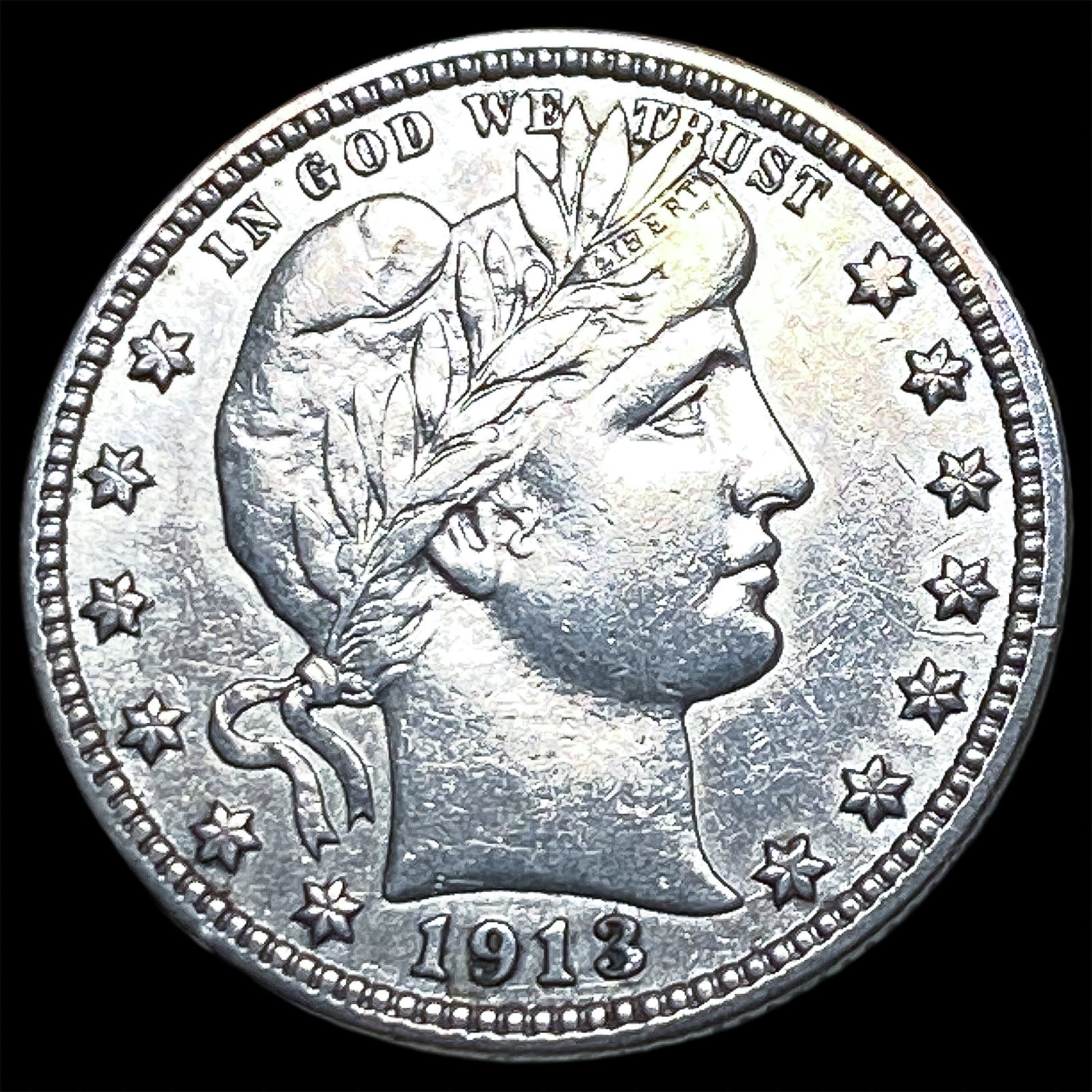 1913 Barber Silver Quarter CLOSELY UNCIRCULATED: 1913 Barber Silver Quarter CLOSELY UNCIRCULATED