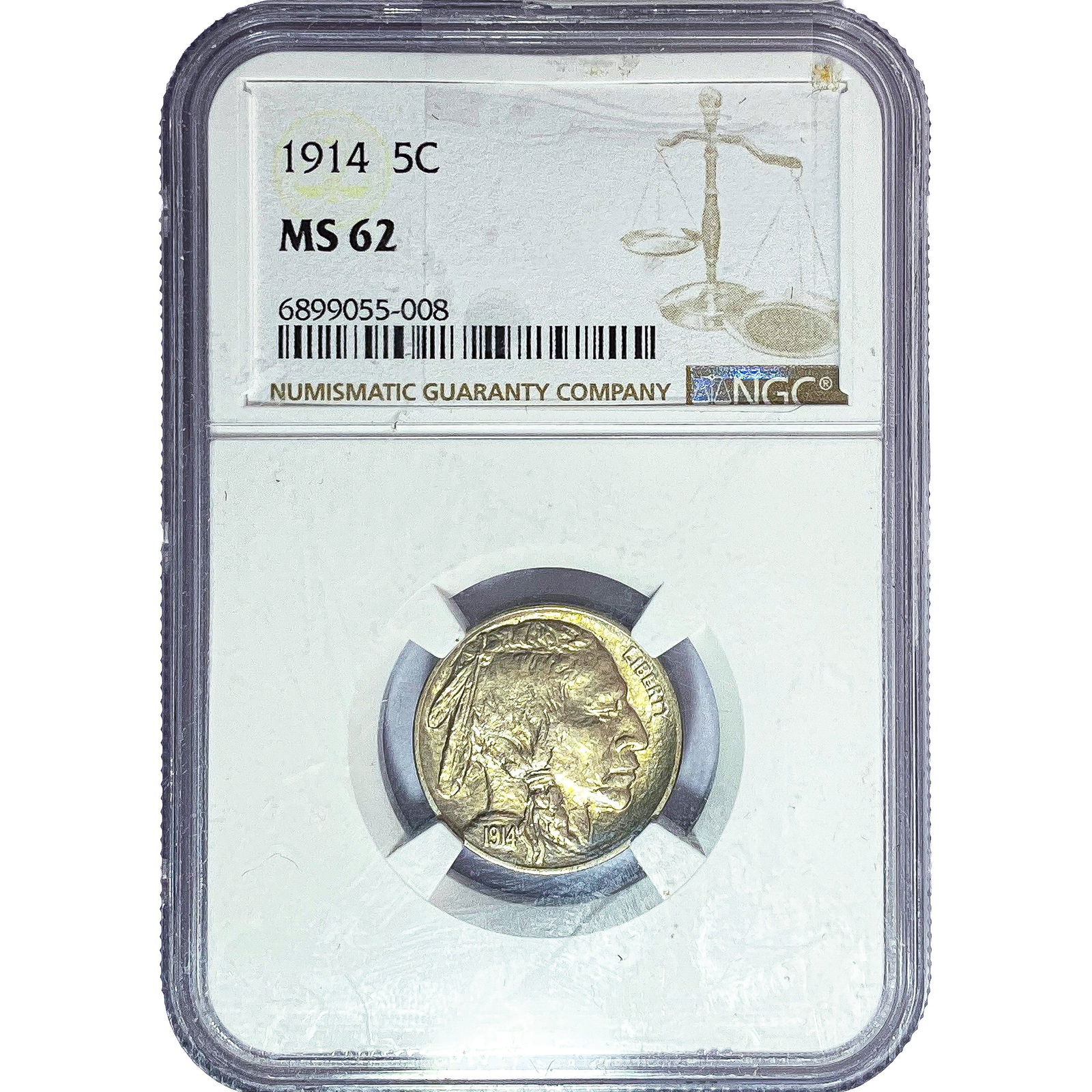 1914 Buffalo Nickel NGC MS62: 1914 Buffalo Nickel NGC MS62