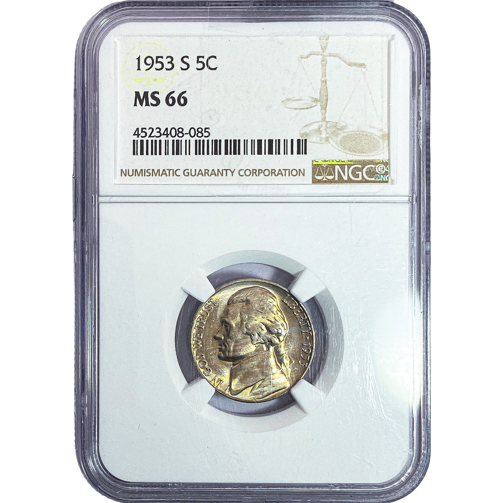 1953-S Jefferson Nickel NGC MS66: 1953-S Jefferson Nickel NGC MS66