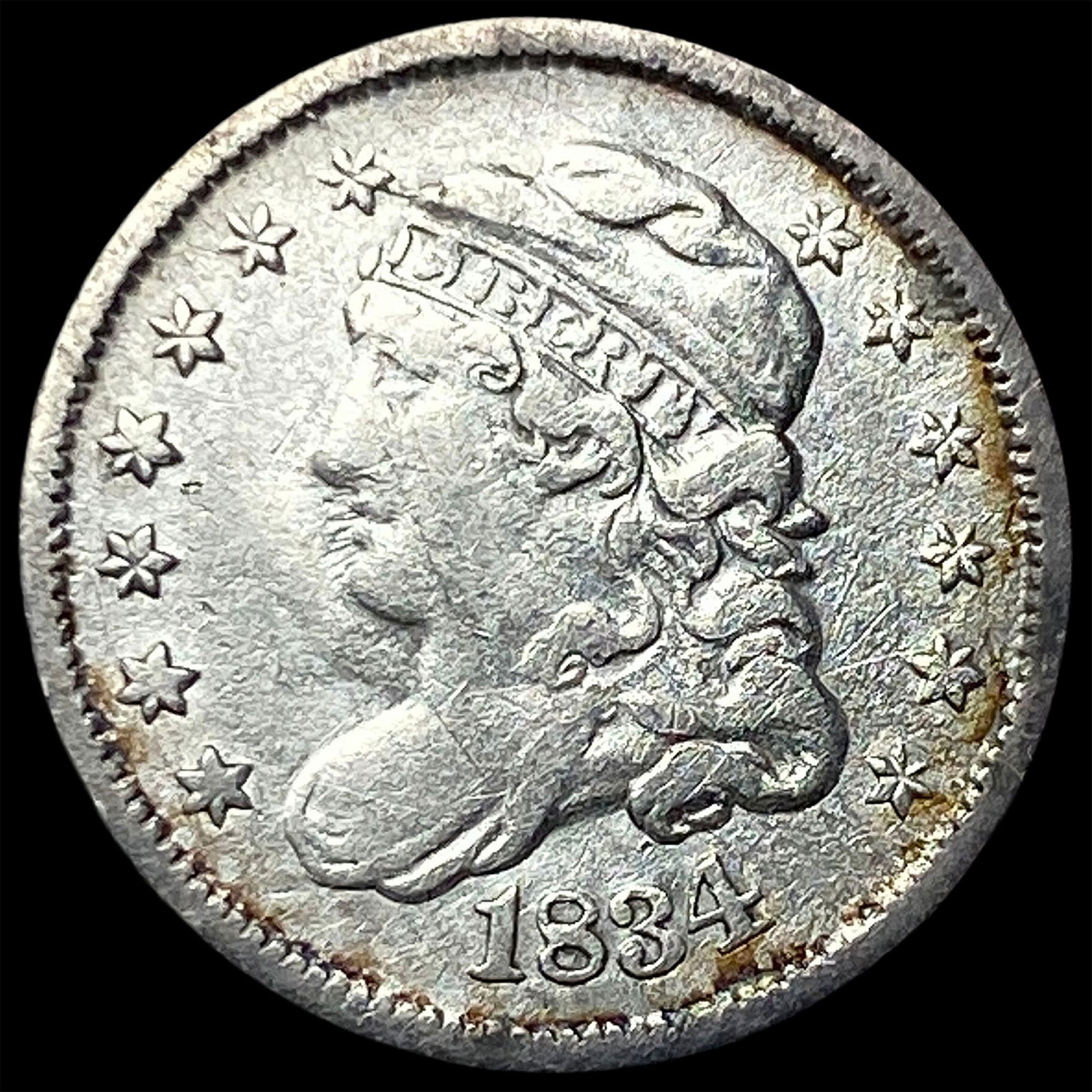 1834 Capped Bust Silver Half Dime LIGHTLY CIRCULATED: 1834 Capped Bust Silver Half Dime LIGHTLY CIRCULATED