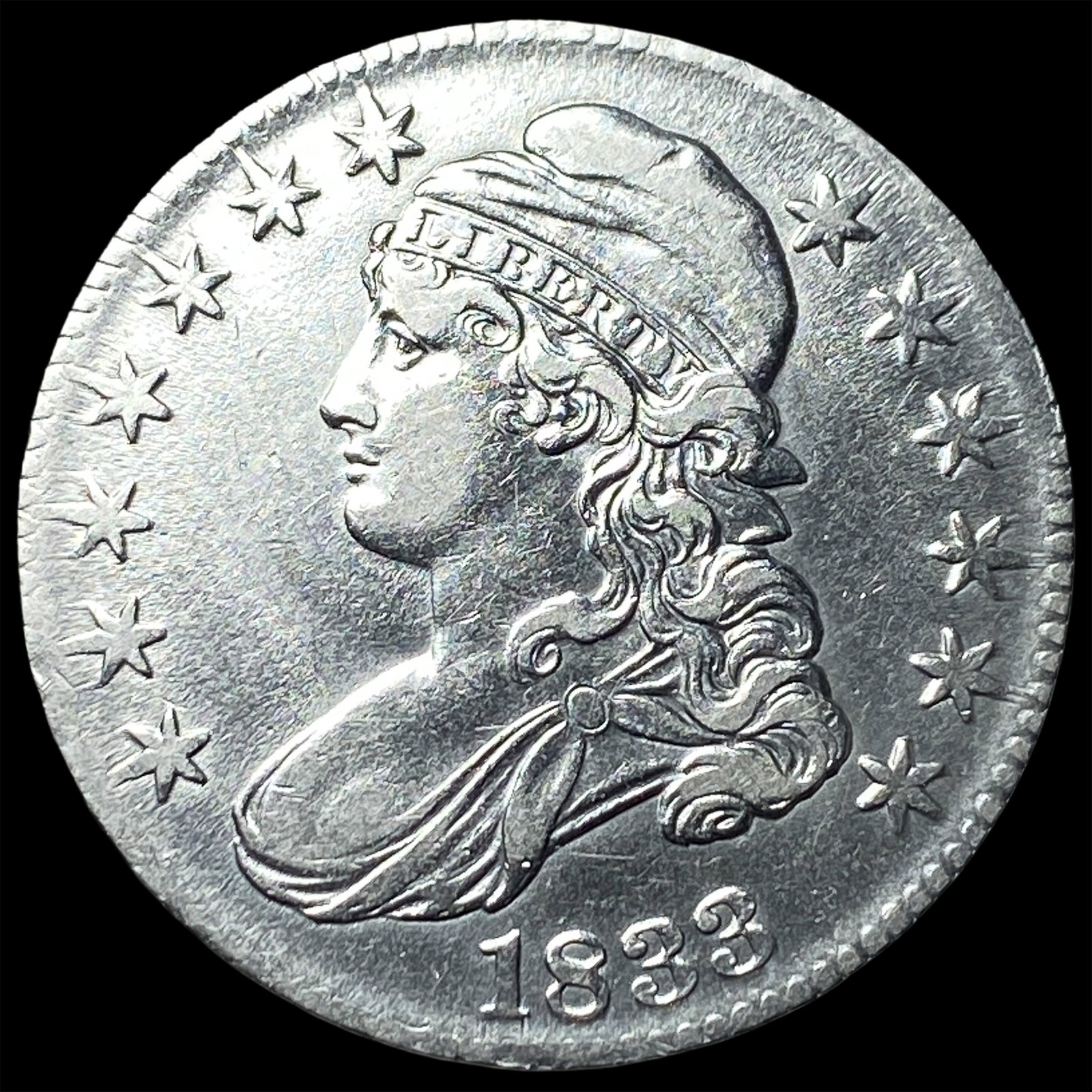 1833 Capped Bust Half Dollar CLOSELY UNCIRCULATED: 1833 Capped Bust Half Dollar CLOSELY UNCIRCULATED