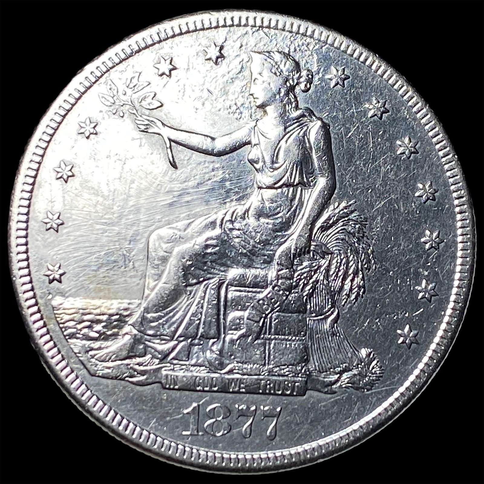 1877-S Silver Trade Dollar CLOSELY UNCIRCULATED: 1877-S Silver Trade Dollar CLOSELY UNCIRCULATED