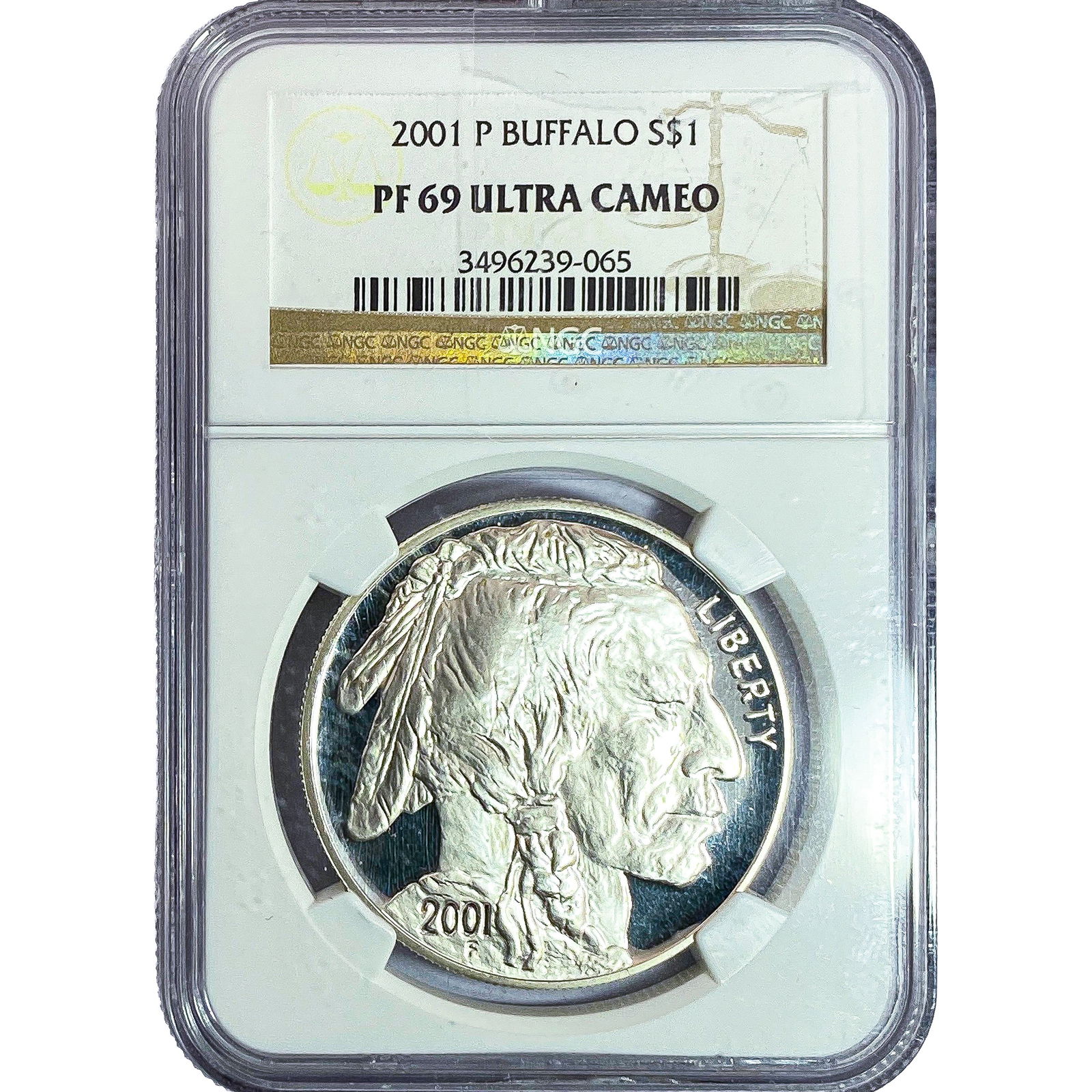 2001 $1 Sliver Buffalo NGC PF69 Ultra Cameo: 2001 $1 Sliver Buffalo NGC PF69 Ultra Cameo