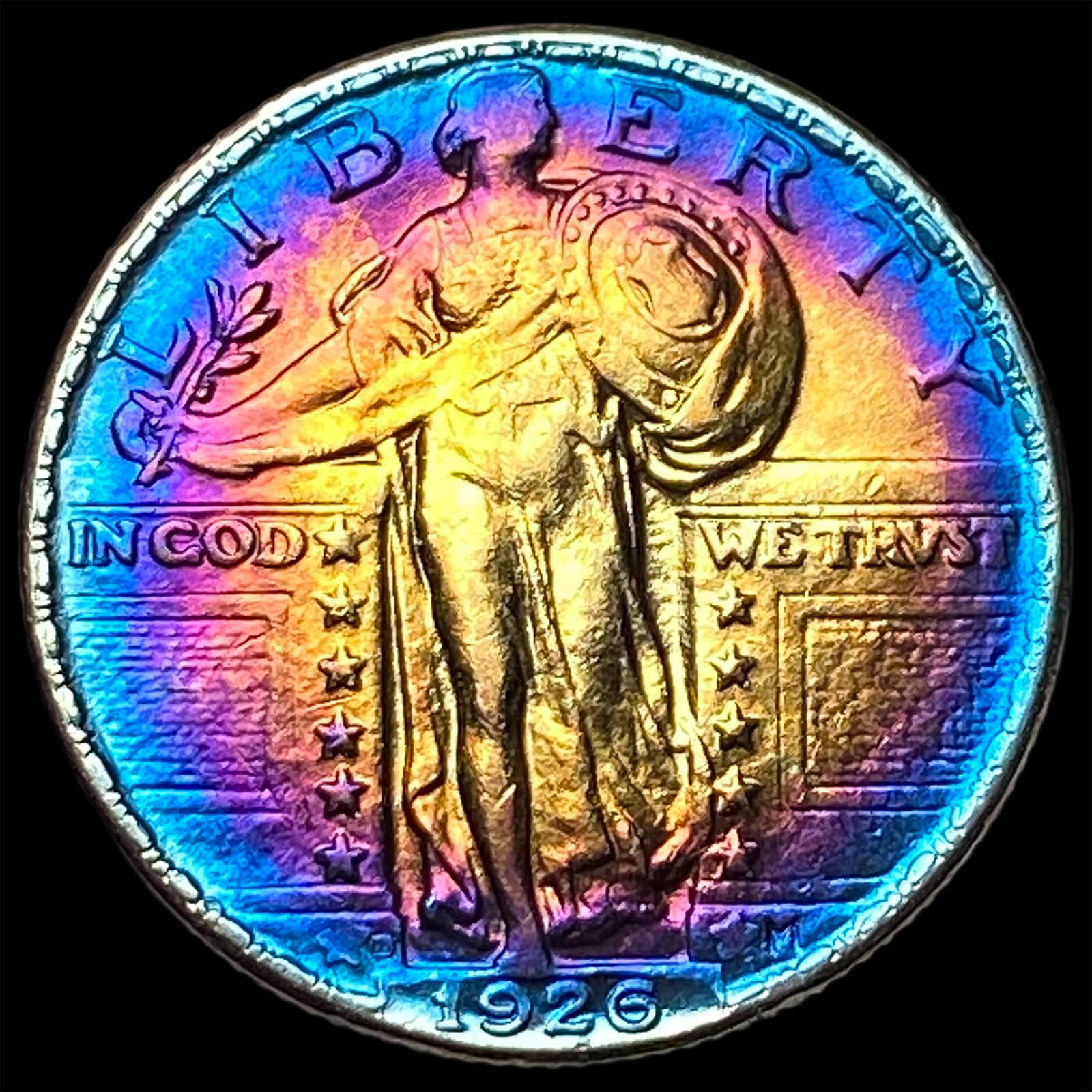 1926 TONED Standing Liberty Quarter CLOSELY UNCIRCULATED: 1926 TONED Standing Liberty Quarter CLOSELY UNCIRCULATED