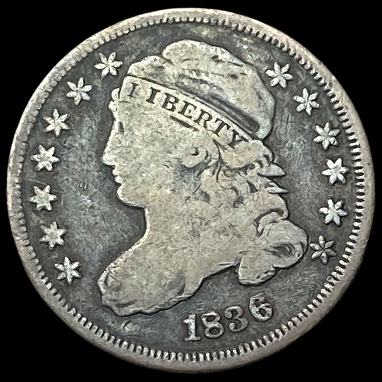 1836 Capped Bust Dime NICELY CIRCULATED: 1836 Capped Bust Dime NICELY CIRCULATED