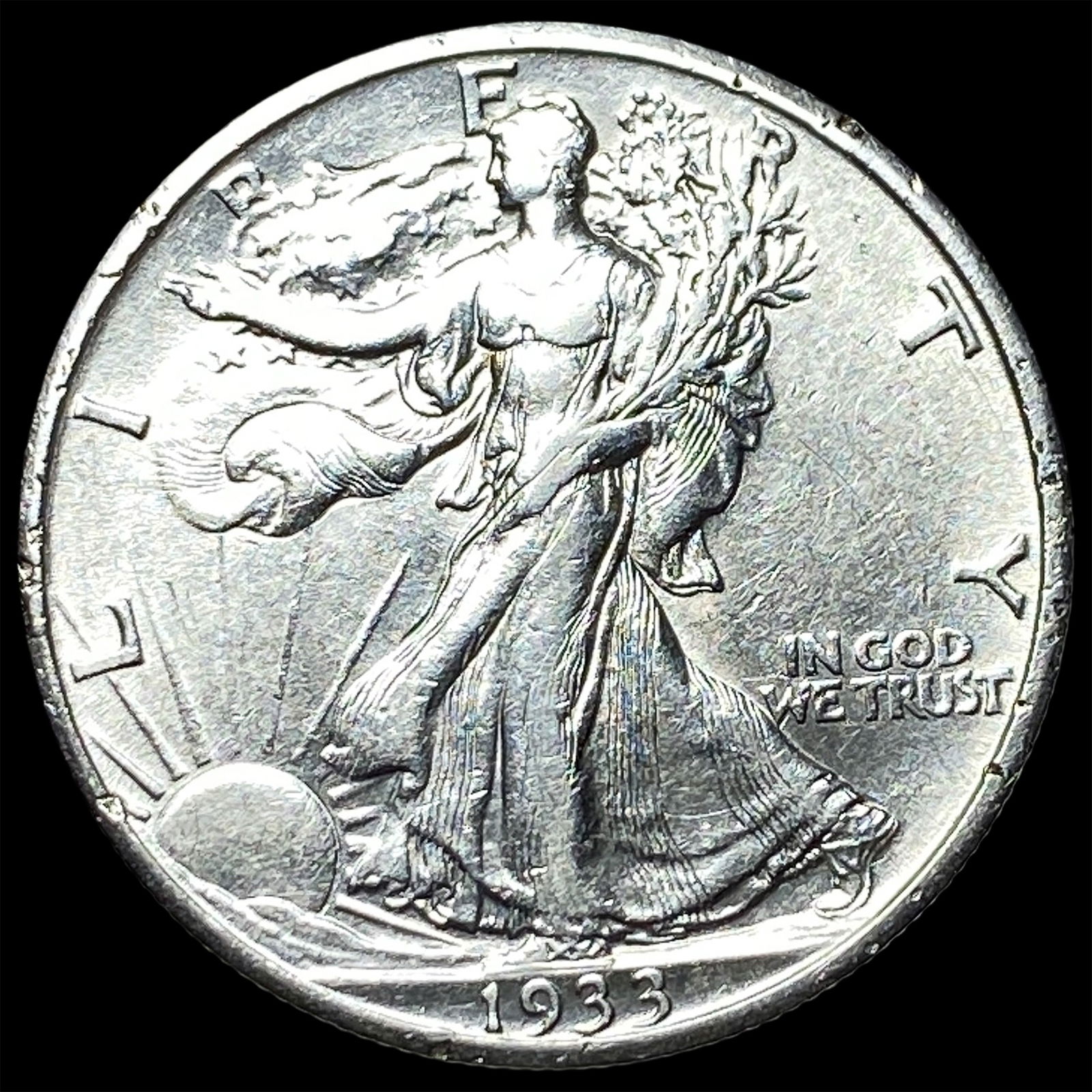 1933-S Silver Walking Liberty Half Dollar CLOSELY UNCIRCULATED (1 of 2)