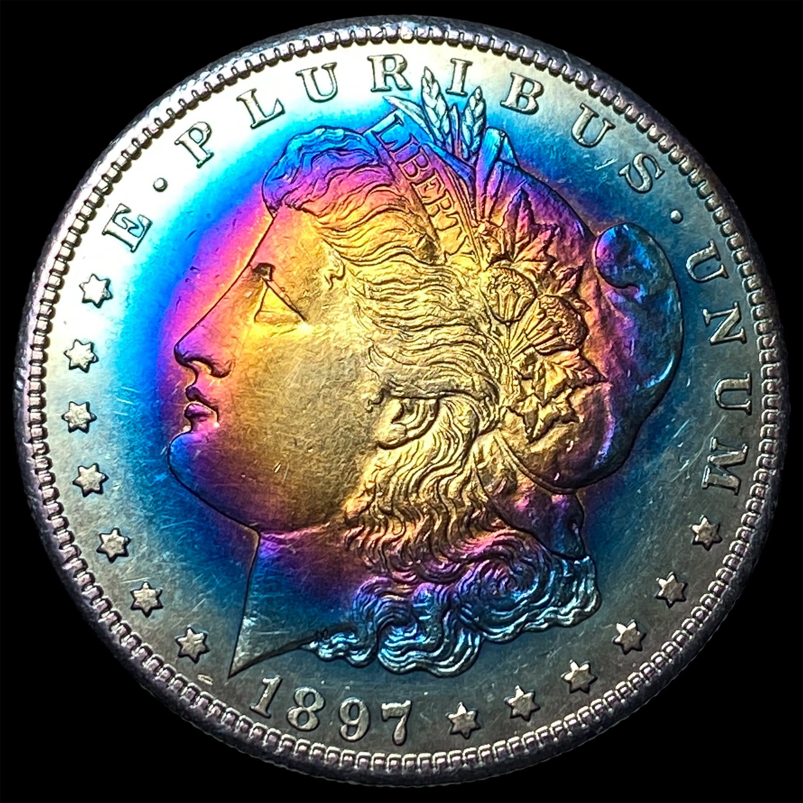 1897-S TONED Silver Morgan Dollar UNCIRCULATED: 1897-S TONED Silver Morgan Dollar UNCIRCULATED