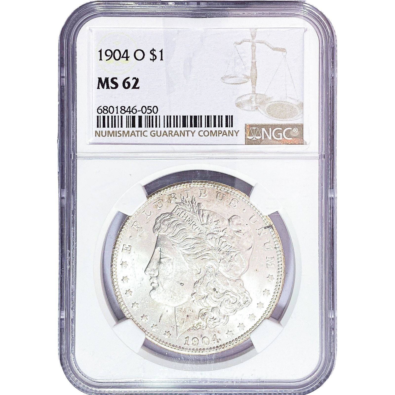1904-O Morgan Silver Dollar NGC MS62: 1904-O Morgan Silver Dollar NGC MS62