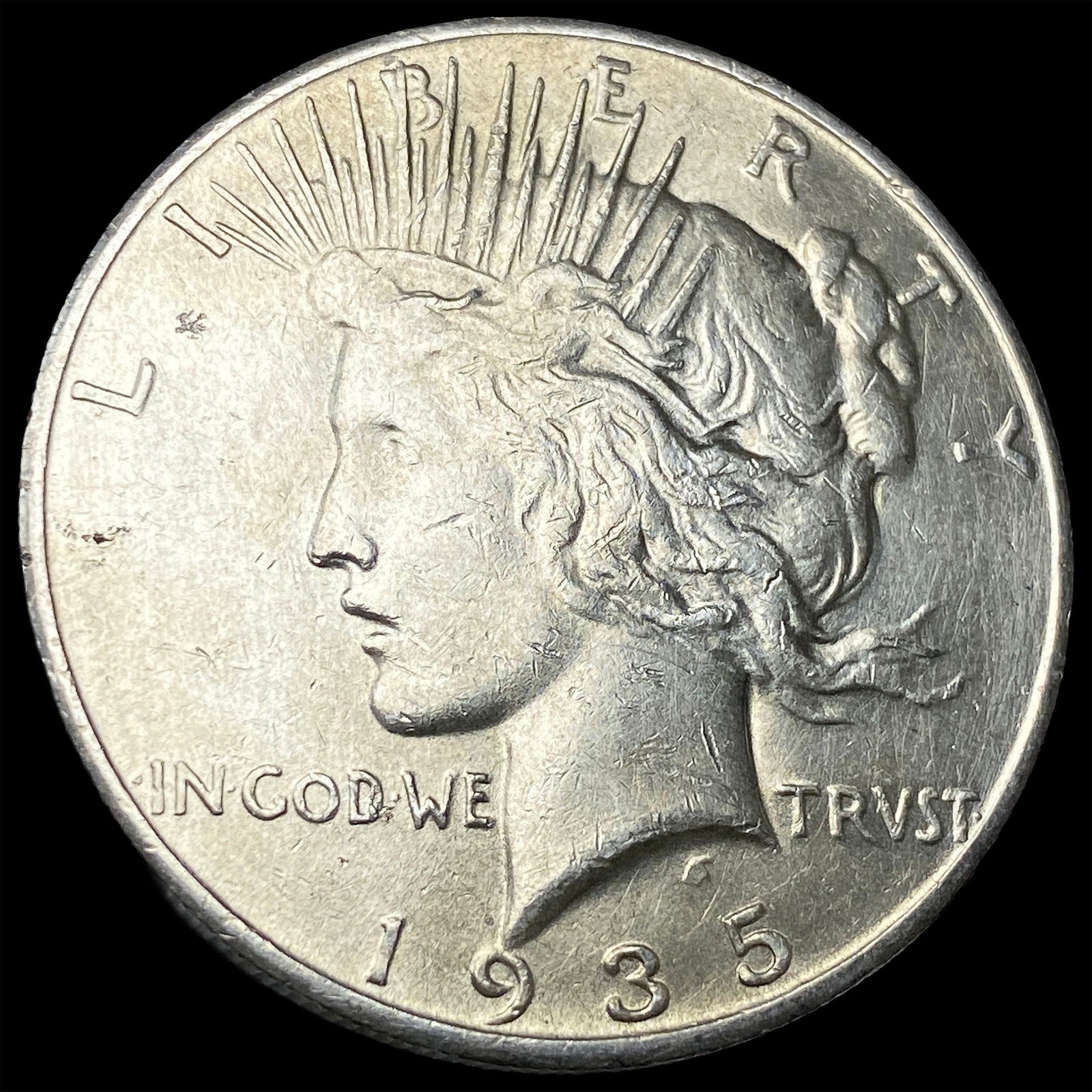 1935-S Silver Peace Dollar CLOSELY UNCIRCULATED: 1935-S Silver Peace Dollar CLOSELY UNCIRCULATED
