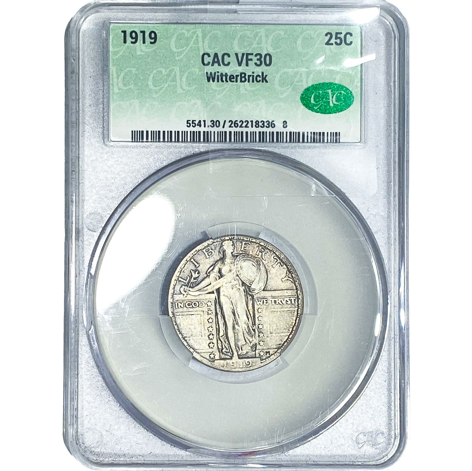 1919 Standing Liberty Quarter CAC VF30: 1919 Standing Liberty Quarter CAC VF30